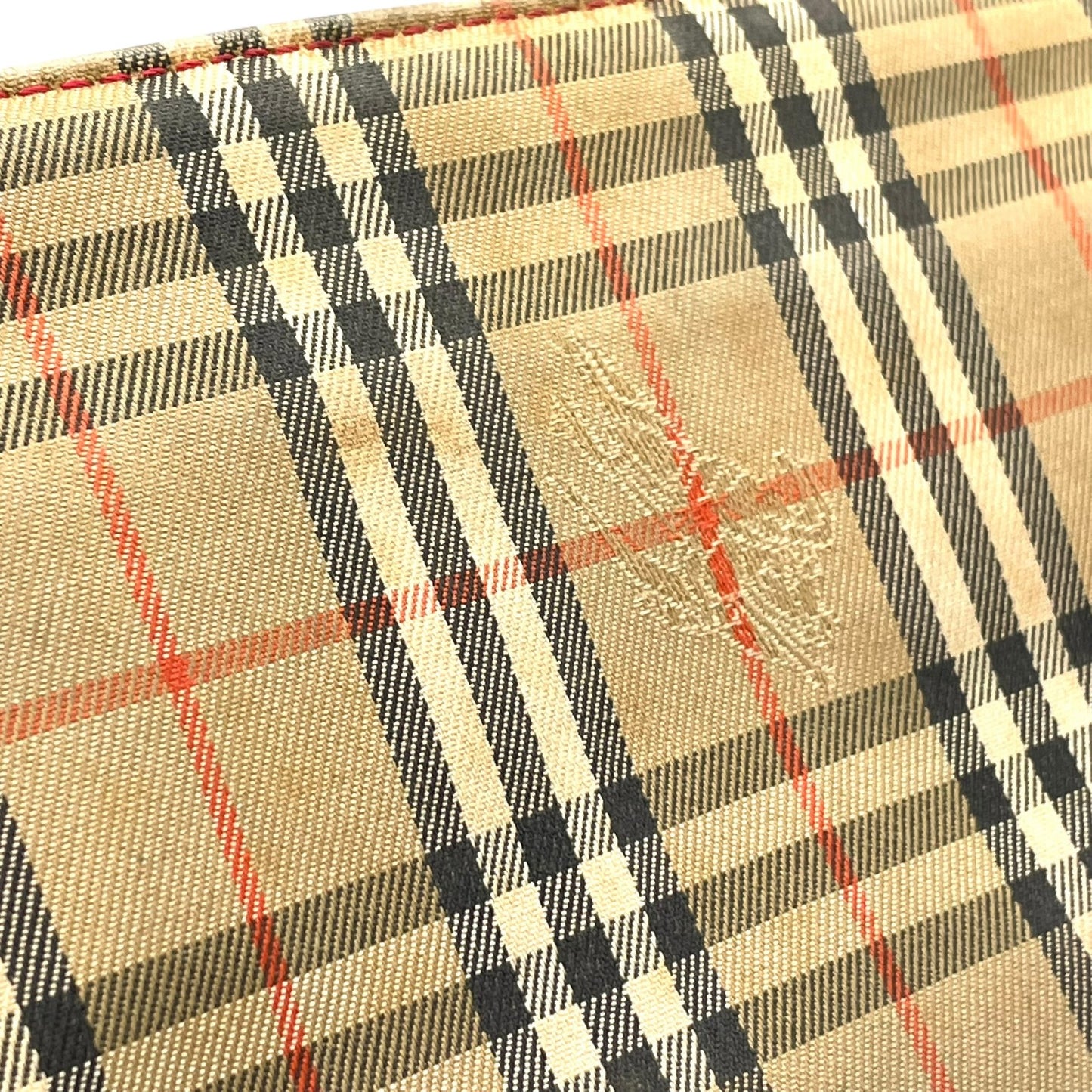 バーバリーズ Burberrys ヴィンテージ トートバッグ ハンドバッグ ノバチェック 赤 レッド レザーロングハンドル D4