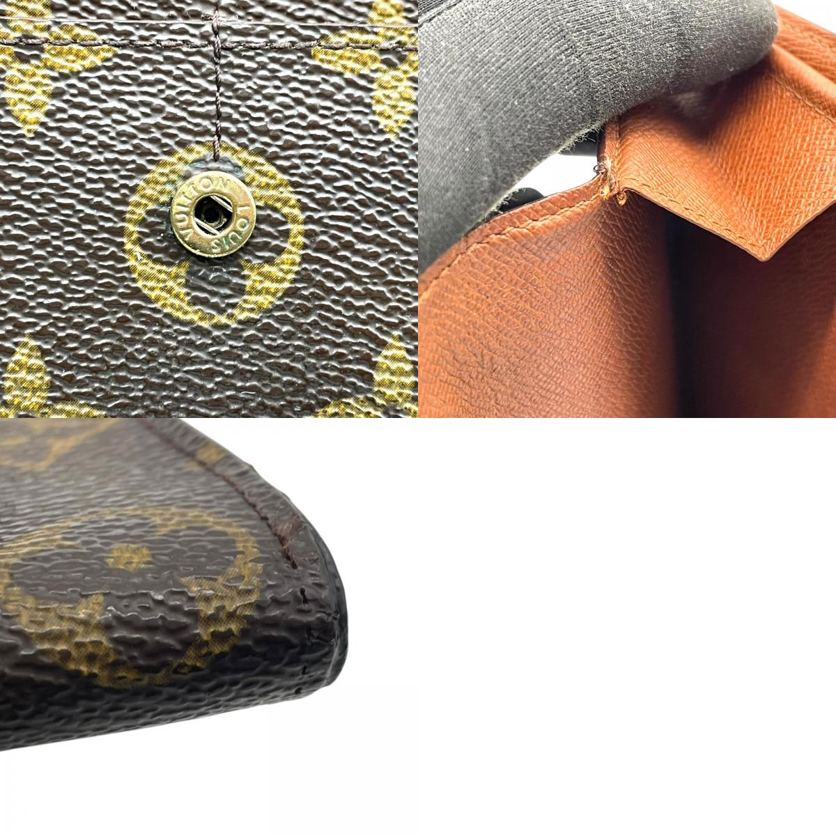 美品 LOUIS VUITTON ルイヴィトン モノグラム ポルトモネ クレディ ポルトフォイユサラ 長財布 ブラウン ゴールド金具 PVC モノグラムキャンバス M61725 w5