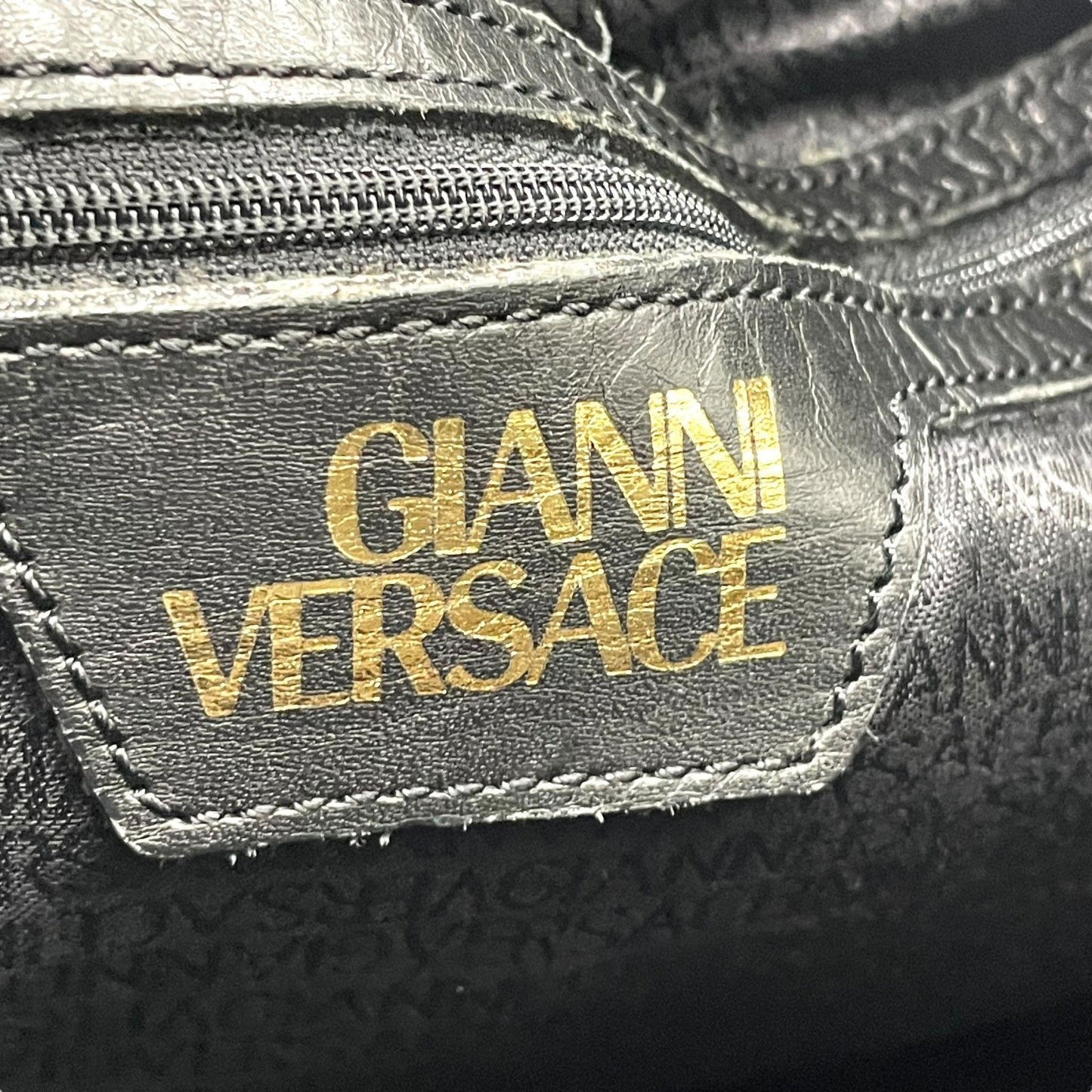 Gianni Versace ジャンニ・ヴェルサーチ ボストンバッグ レザー ブラック【中古】 レディース