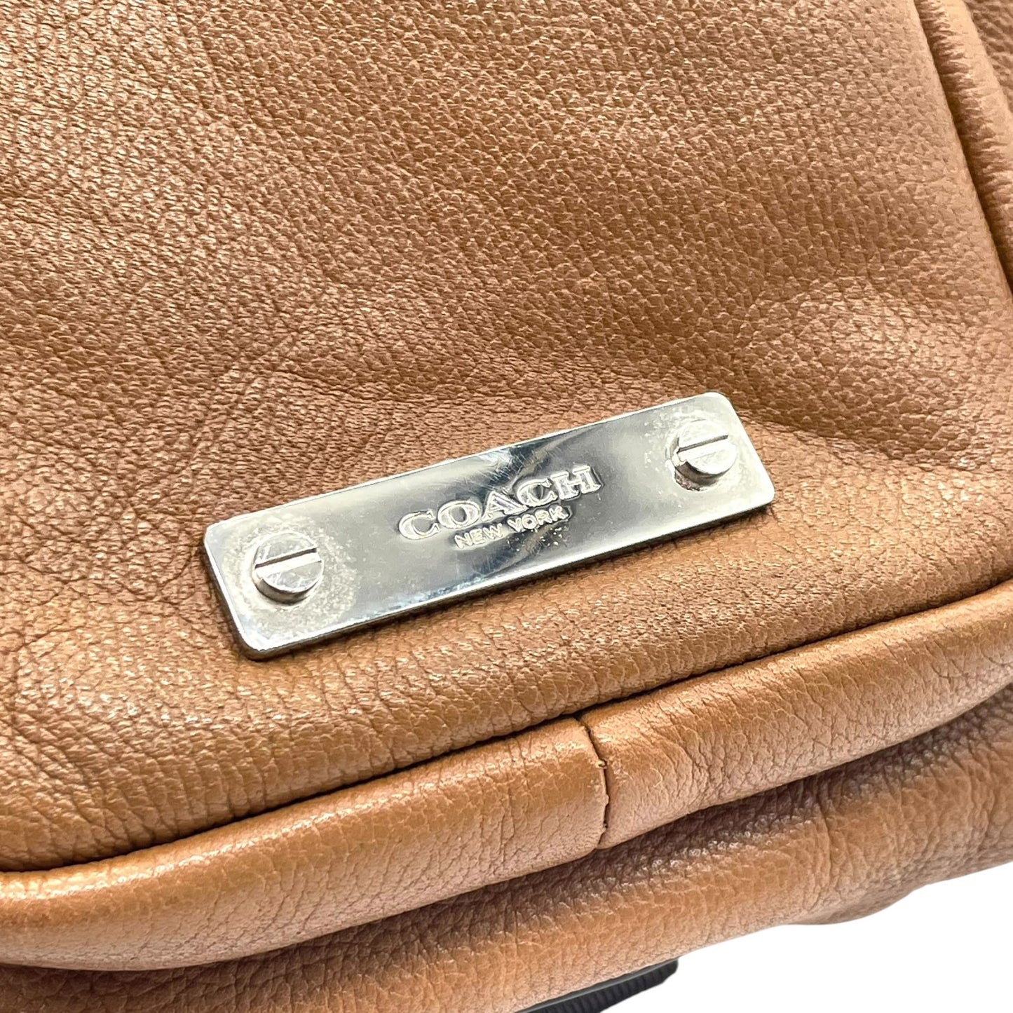 コーチ COACH レザー ボディバッグ ワンショルダー 斜め掛け 茶色 ブラウン シルバー金具 メンズ レディース U2