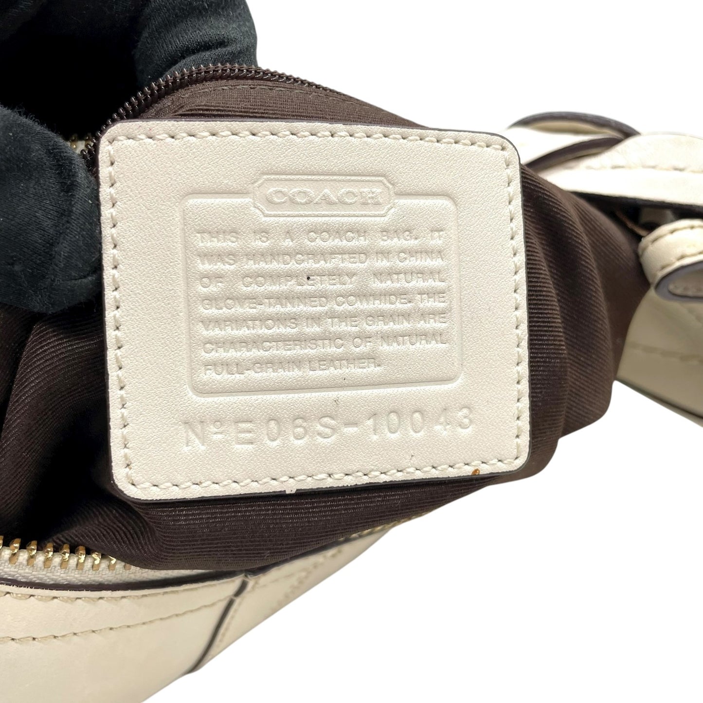 美品 コーチ COACH レザー ハンドバッグ ワンショルダーバッグ ホーボー 10043 ベージュ 金金具 ゴールド金具 Y2K 00s vintage C4