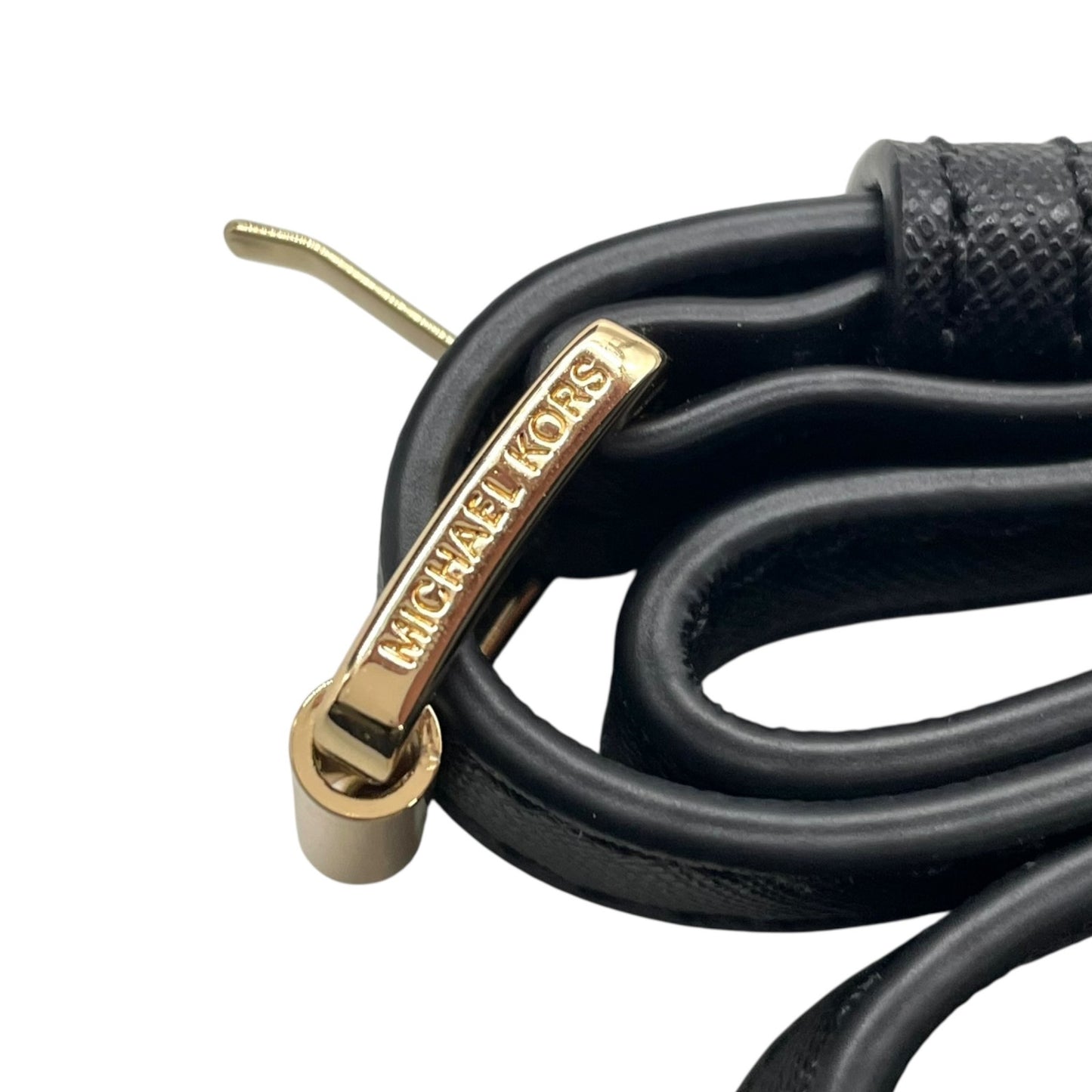 美品 マイケルコース MICHAEL KORS ハミルトン 2WAY ハンドバッグ ショルダーバッグ 黒 ブラック 金 ゴールド レザー S29