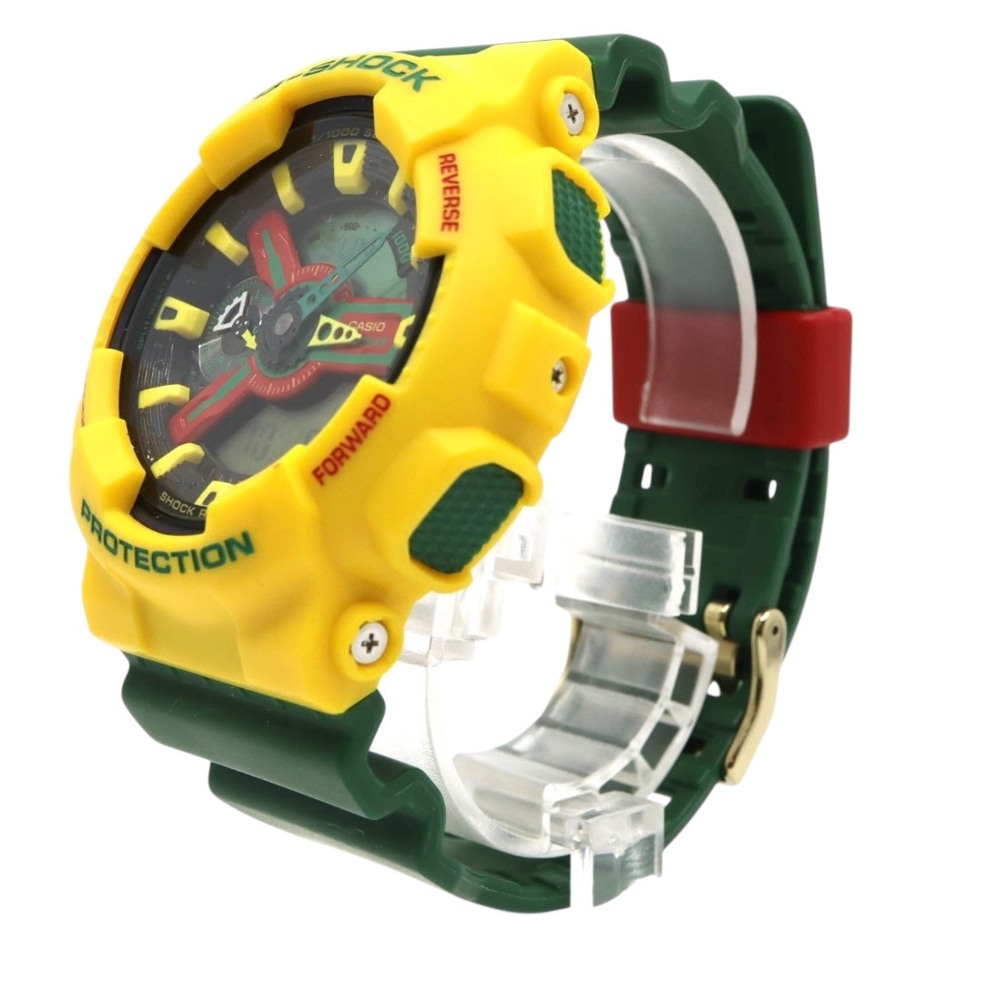 【未使用級/電池交換済】カシオ G-SHOCK GA-110RF ラスタファリアン 腕時計 メンズ アナデジ イエロー グリーン レッド ラスタカラー 20気圧防水 耐磁 JIS1種 耐衝撃構造 ストリート カジュアル ビッグケース クリーニング済み G5