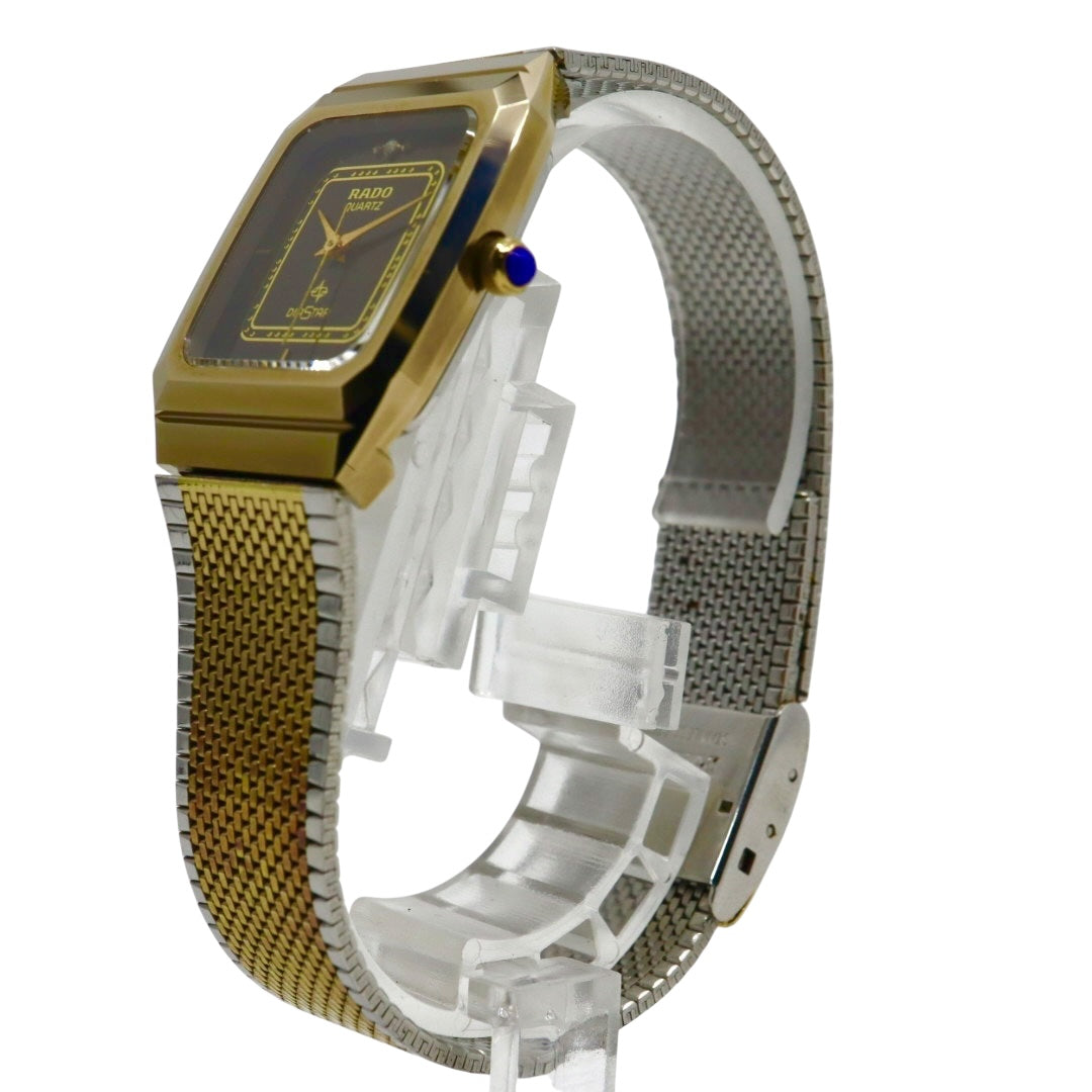 【美品/電池交換済】ラドー 腕時計 110.9509.3 レディース クオーツ ゴールド ブラウン文字盤 スクエア ヴィンテージ アナログ ドレスウォッチ アンティーク クラシックデザイン エレガント メッシュブレス クリーニング済み G1