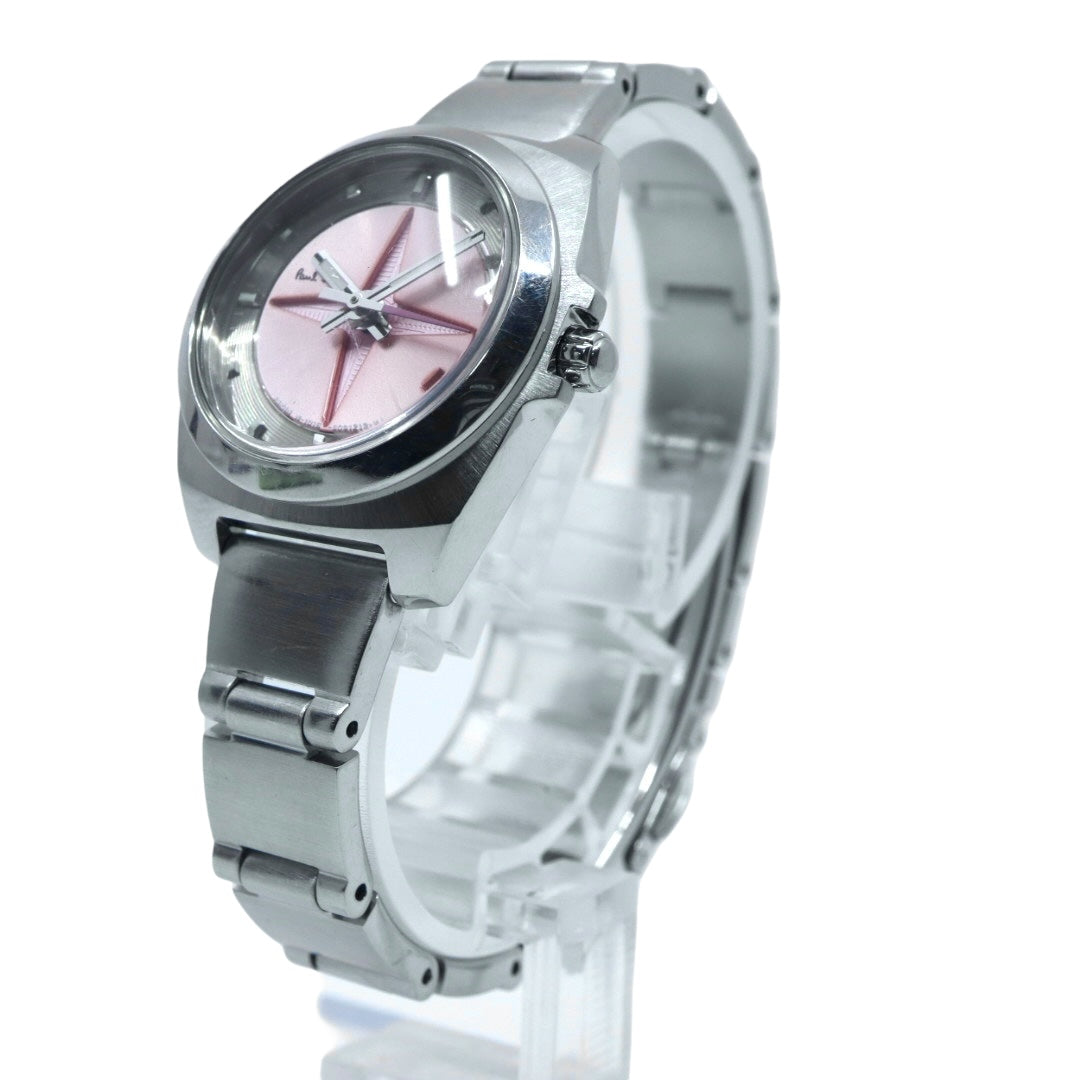 【美品/電池交換済】ポールスミス 腕時計 1016-S060753 レディース クオーツ ピンク スターダイヤル アナログ 10気圧防水 シルバー ブレスレットウォッチ フェミニン エレガント カジュアル クリーニング済み G2