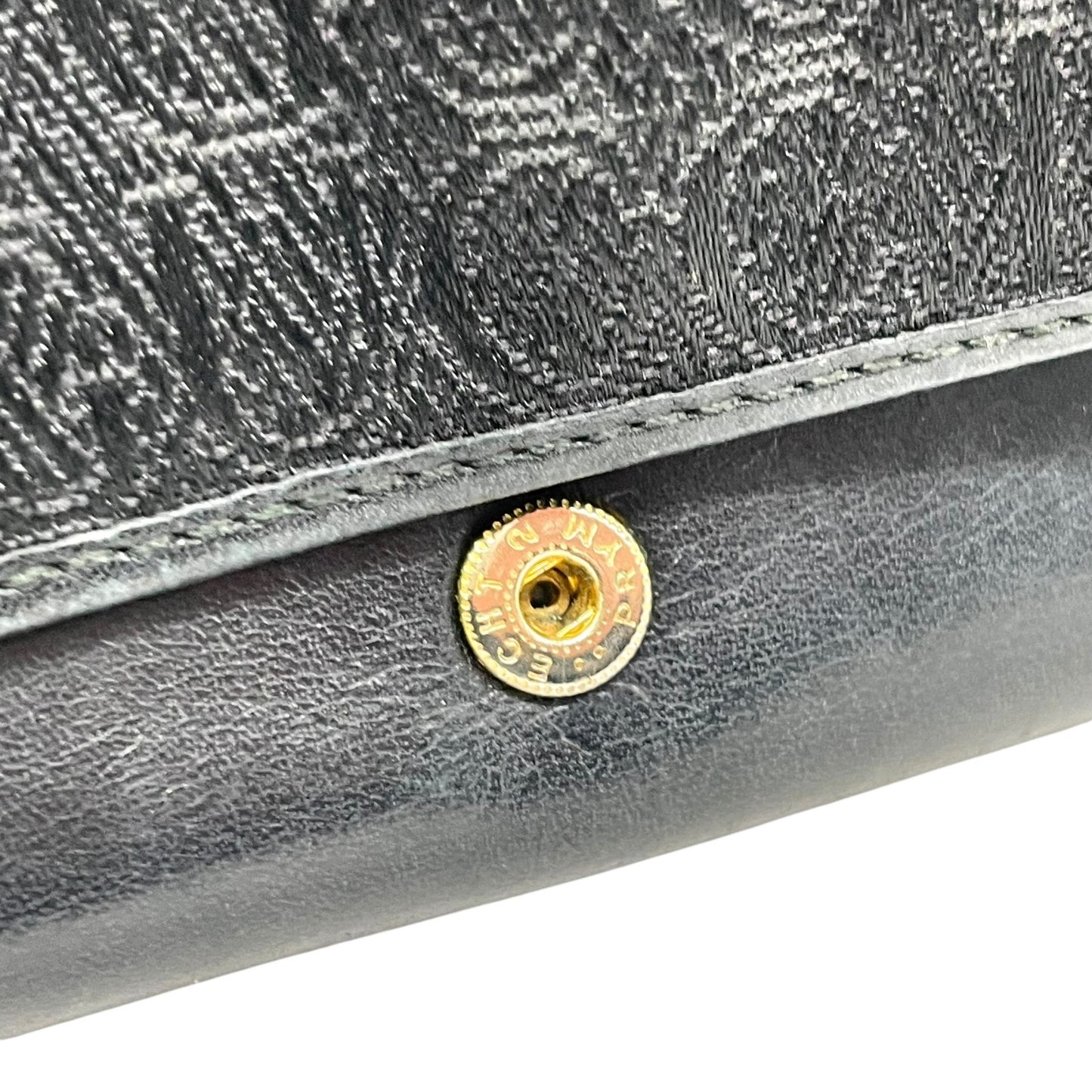 グッチ GUCCI 二つ折り 長財布 黒 ブラック キャンバス レザー ゴールド金具 ロゴ 総柄 メンズ レディース M5