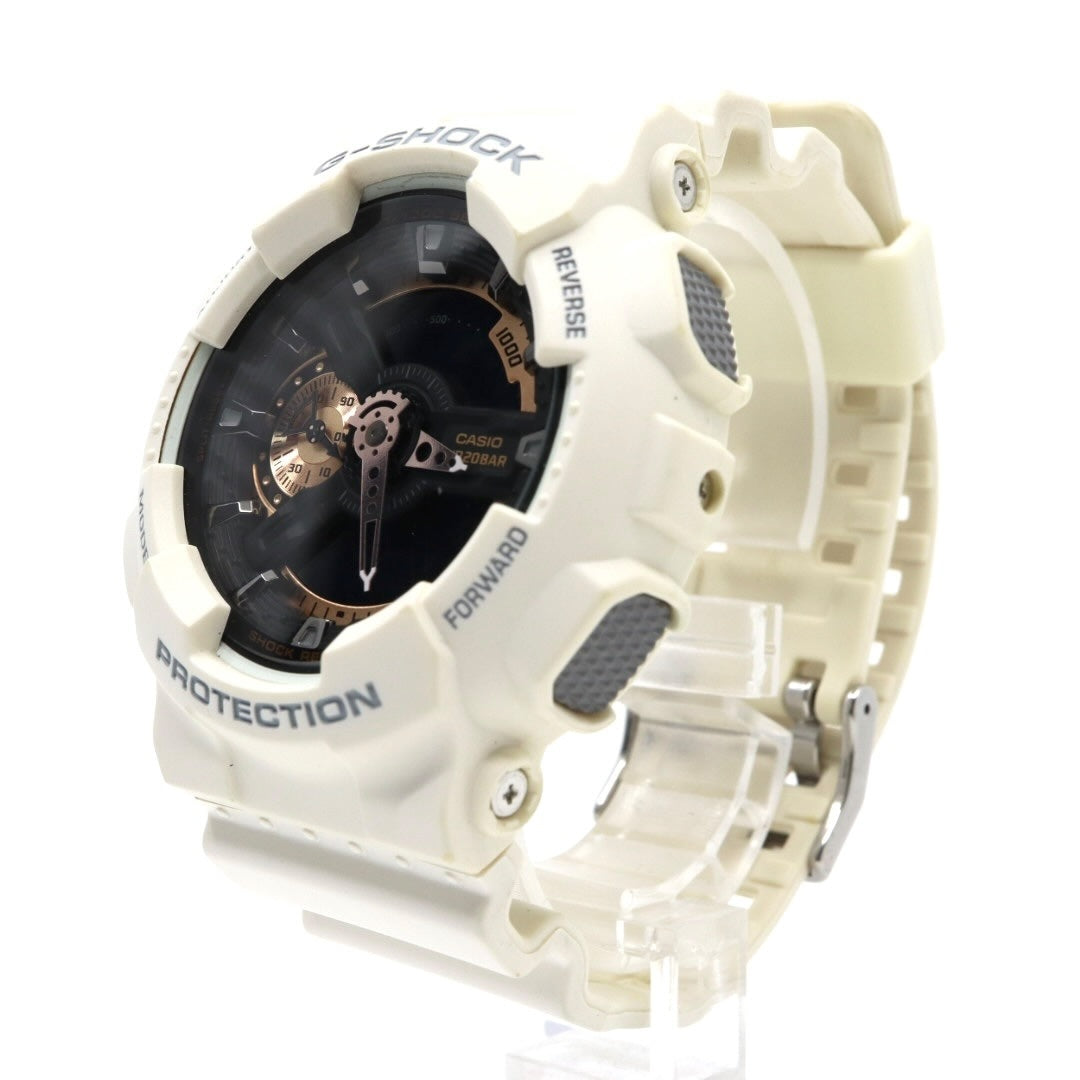【美品/クリーニング済】カシオ G-SHOCK 腕時計 GA-110RG メンズウォッチ デジアナ アナデジ クォーツ ホワイト ブラック ゴールド ストリート カジュアル 耐衝撃構造 20気圧防水 稼働品 G7