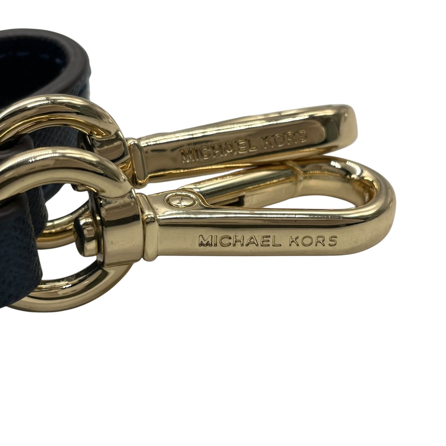 美品 MICHAEL KORS マイケルコース 2WAY ハンドバッグ ショルダーバッグ ネイビー レザー ゴールド金具 ロゴ 斜め掛け可 手提げ レディース T3