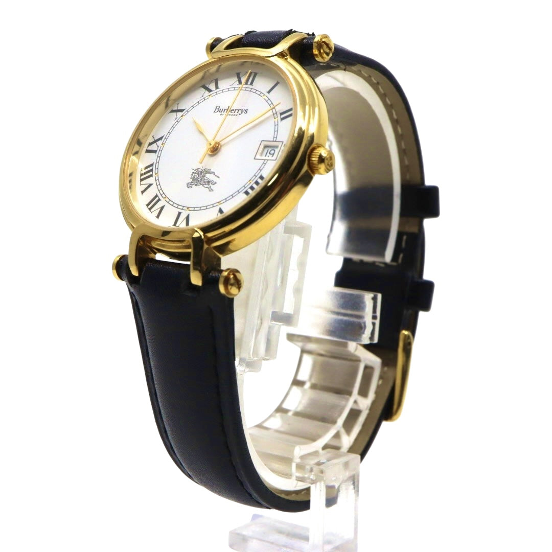 BURBERRY バーバリー 腕時計 ゴールド クオーツ ホワイト文字盤【中古】 ユニセックス