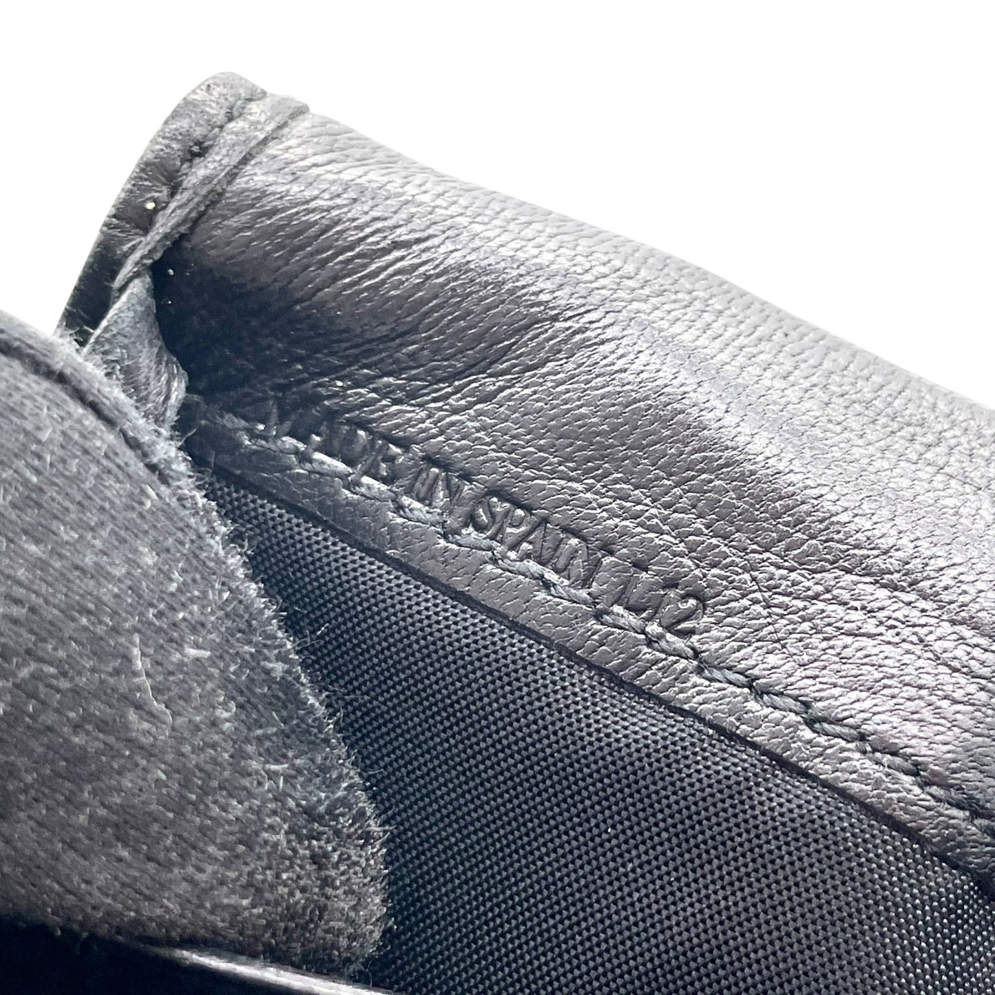 ロエベ LOEWE アナグラム レザー 二つ折り財布 黒 ブラック コンパクトウォレット メンズ レディース ヴィンテージ W4