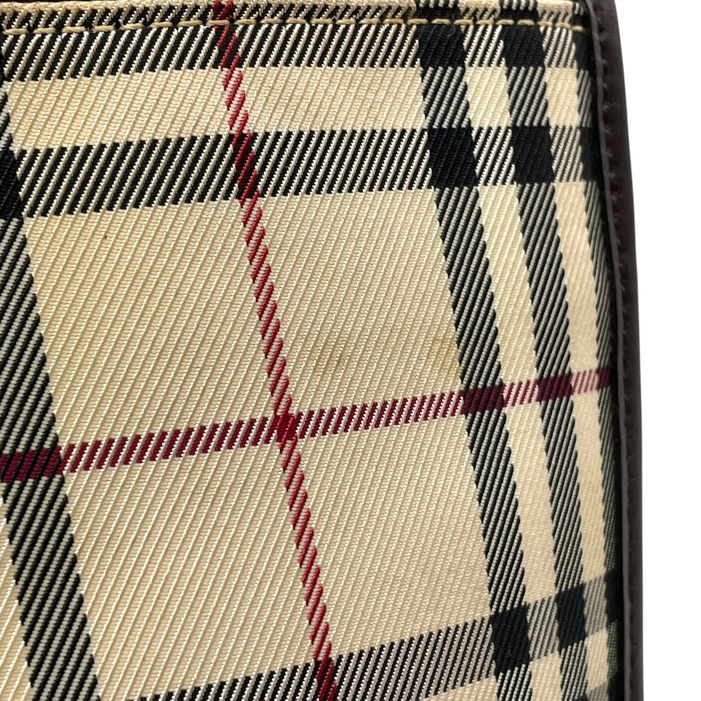 バーバリー BURBERRY ノバチェック ハンドバッグ トートバッグ スクエアトート ベージュ ブラウン 茶 チェック柄 キャンバス レザー シルバー金具 ロゴ レディース メンズ K7