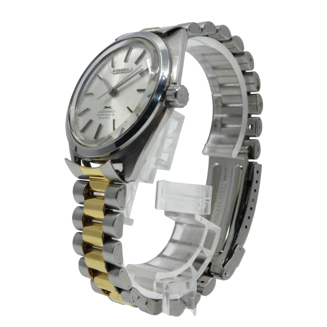 シチズン CITIZEN レオパード スーパー ビート8 自動巻き 腕時計 ヴィンテージ 1970年代 ステンレススチール シルバー×ゴールド 自動巻き 26石 メンズ G5