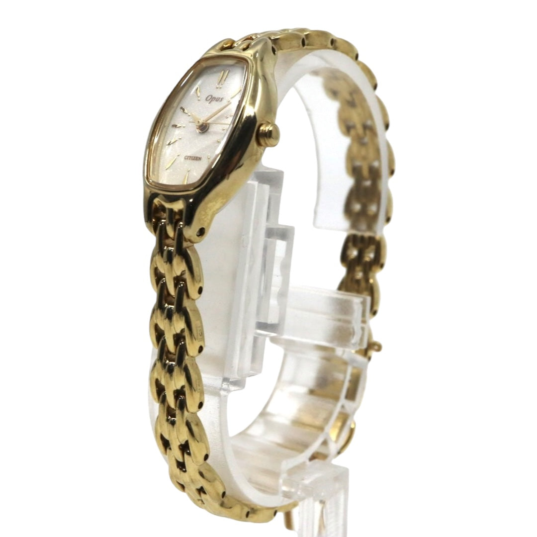 citizen シチズン オーパス クオーツ 腕時計 5421-F46924 ゴールドトーン トノーケース ホワイト文字盤 ステンレススチール レディース G8