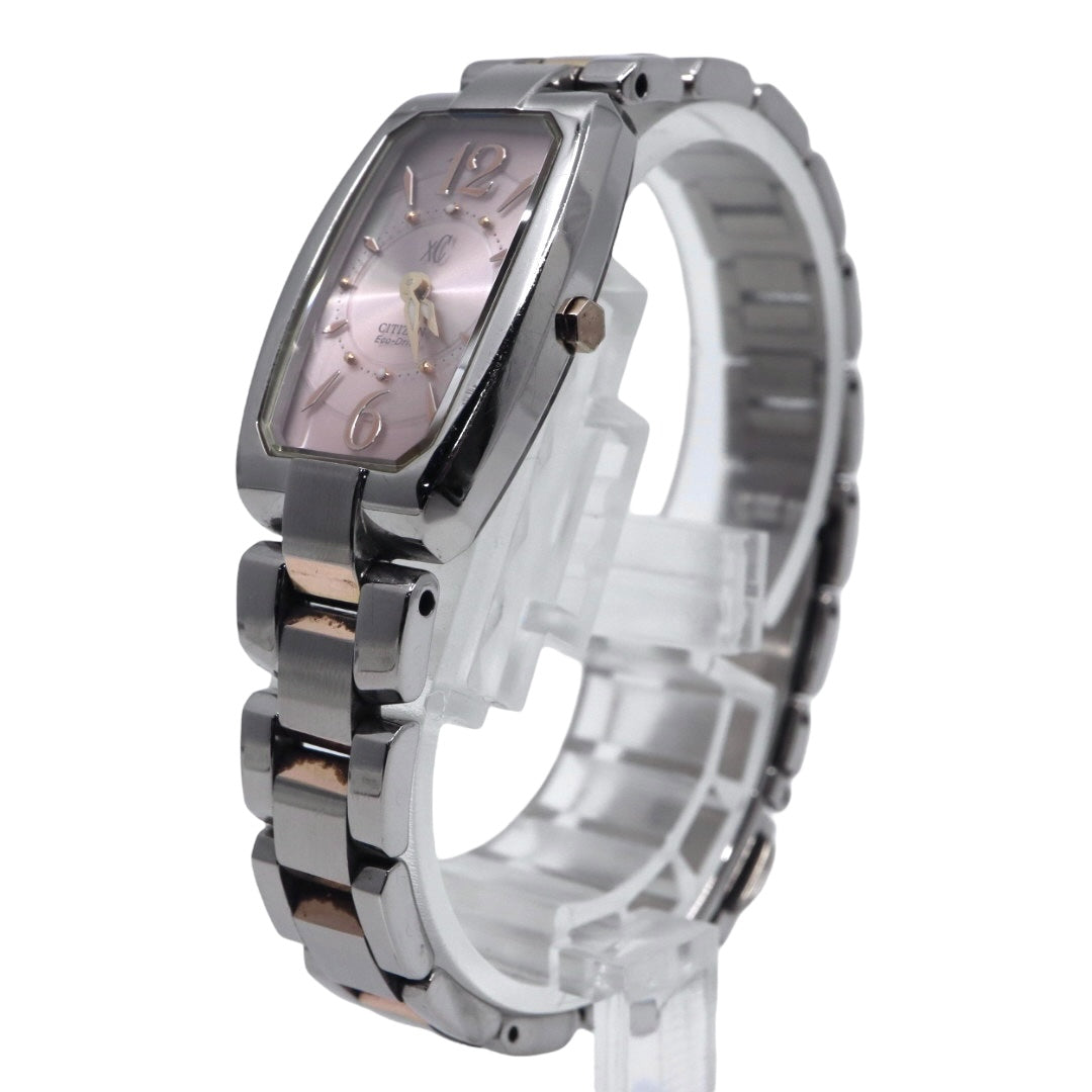 【美品】CITIZEN シチズン xC クロスシー エコドライブ ソーラー 腕時計 ピンク文字盤 ステンレススチール レディース ソーラー充電 電池交換不要 上品 エレガント 日本製 G8