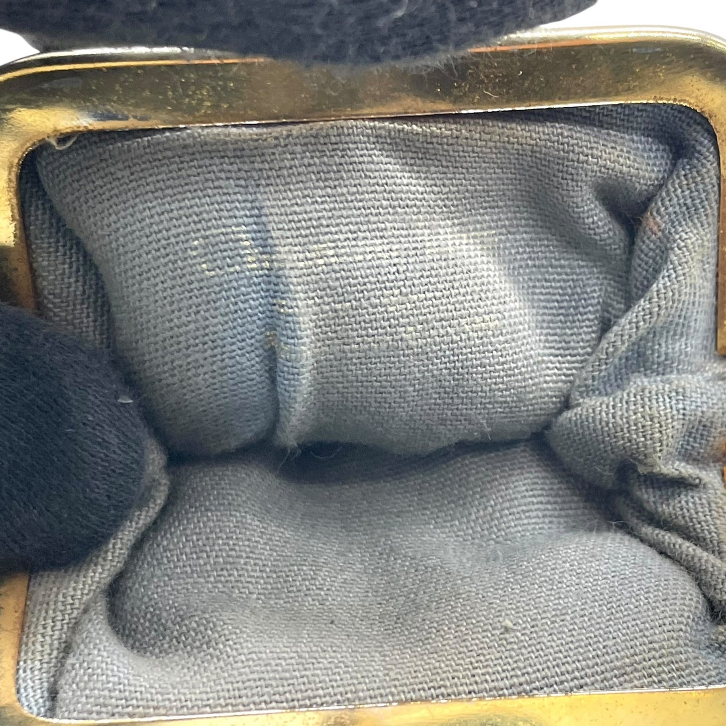 クリスチャン ディオール Christian Dior トロッター がま口 コインケース ネイビー ゴールド金具 金 ジャガード ヴィンテージ M3