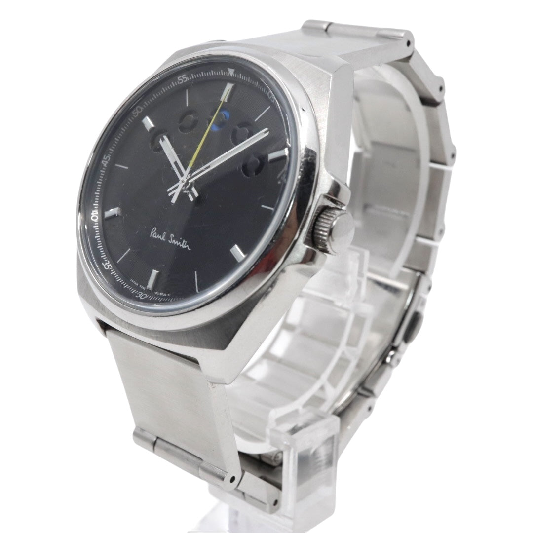 ポールスミス Paul Smith 腕時計 メンズ クォーツ ファイブアイズ Five Eyes ブラック文字盤 シルバー SS F335-S082561 アナログ ウォッチ ビジネス カジュアル 通勤 通学 クラシック モダン レア 希少 ギミック G10