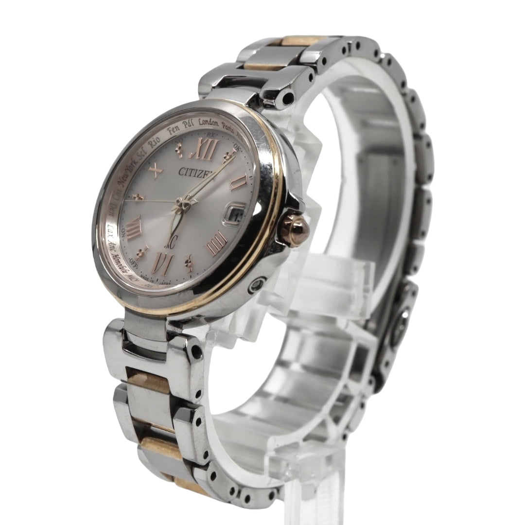 CITIZEN シチズン xC クロスシー エコドライブ 電波時計 腕時計 シルバー ローマンインデックス デイト レディース G11