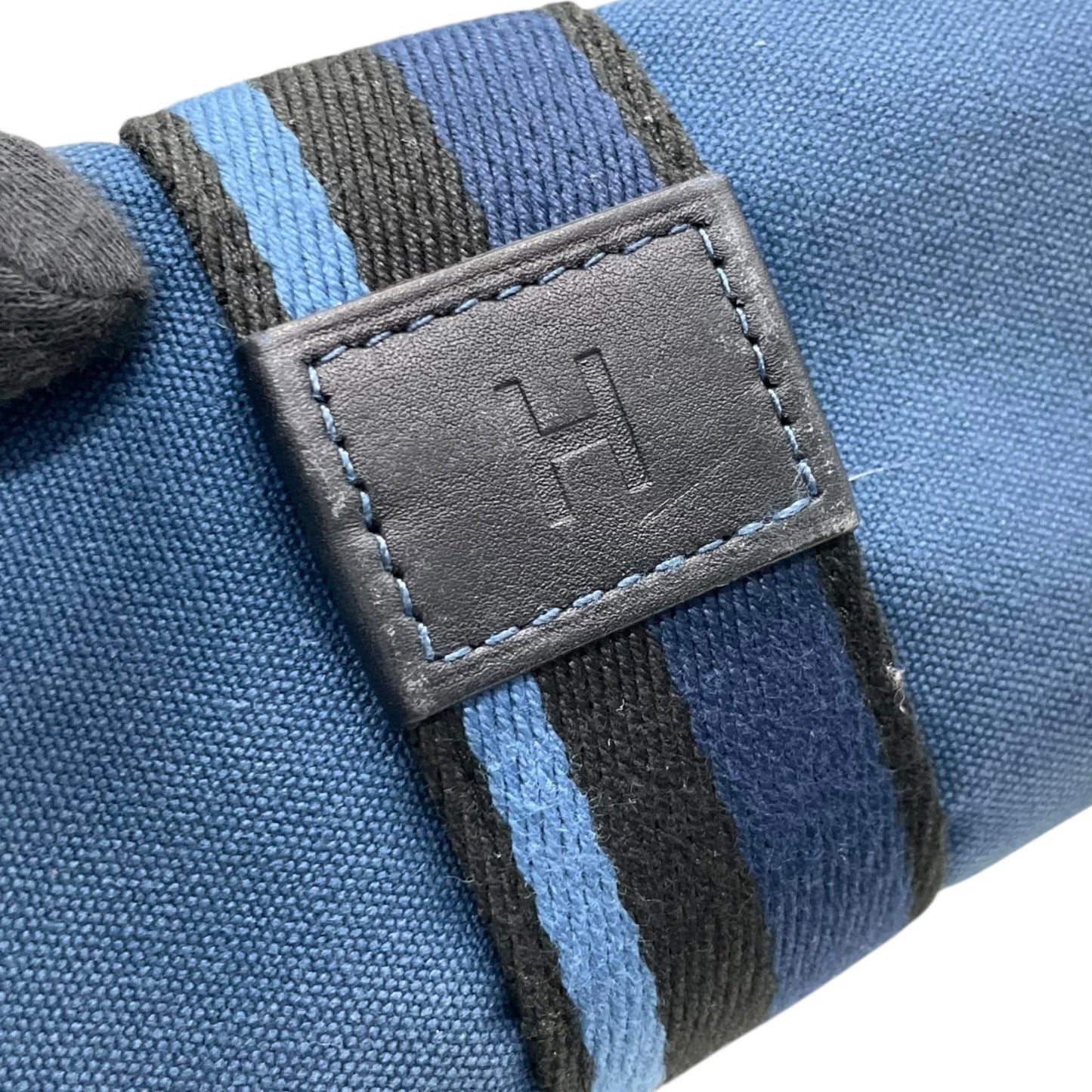 エルメス HERMES トロカホリゾンタル MM トートバッグ ハンドバッグ キャンバス レザー 本革 ネイビー ブルー 青 ブラック 黒 ストライプ メンズ レディース ユニセックス A4収納可 通勤 通学 ビジネス 軽量 鞄 カバン k3