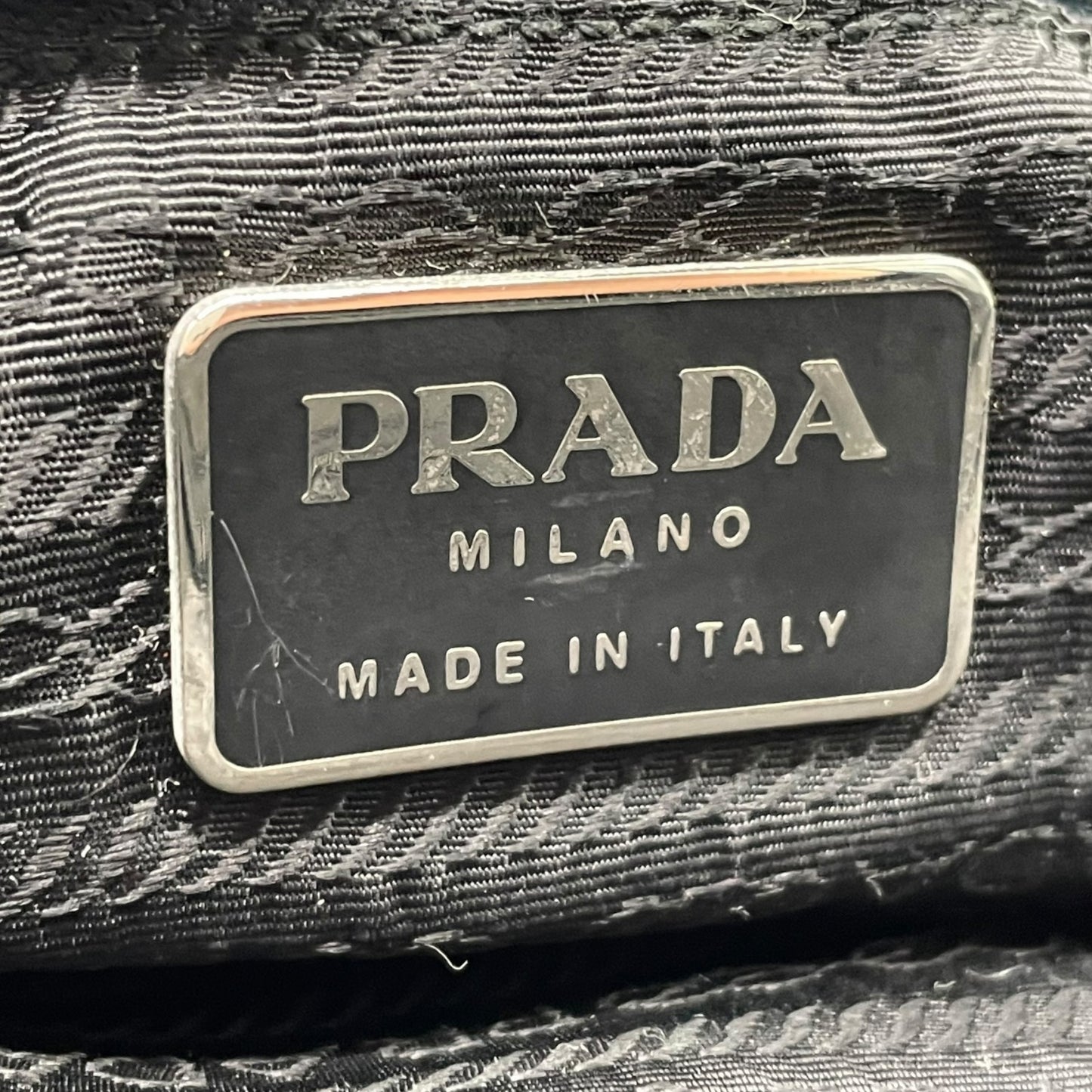 Authentic PRADA Tote Bag Black Nylon Shoulder Bag Triangle Logo Silver Hardware A4 Storage Zipper Women's Tessuto
