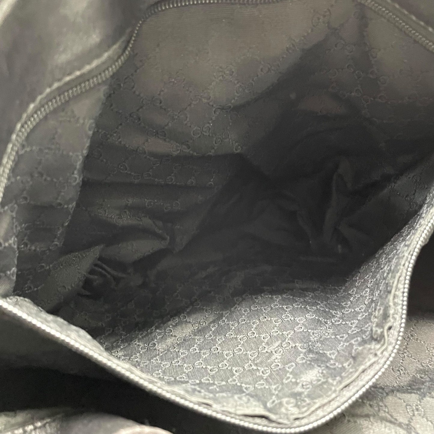 Authentic GUCCI Jackie Shoulder Bag 28629 Black Canvas Leather Logo Gold Hardware Women's