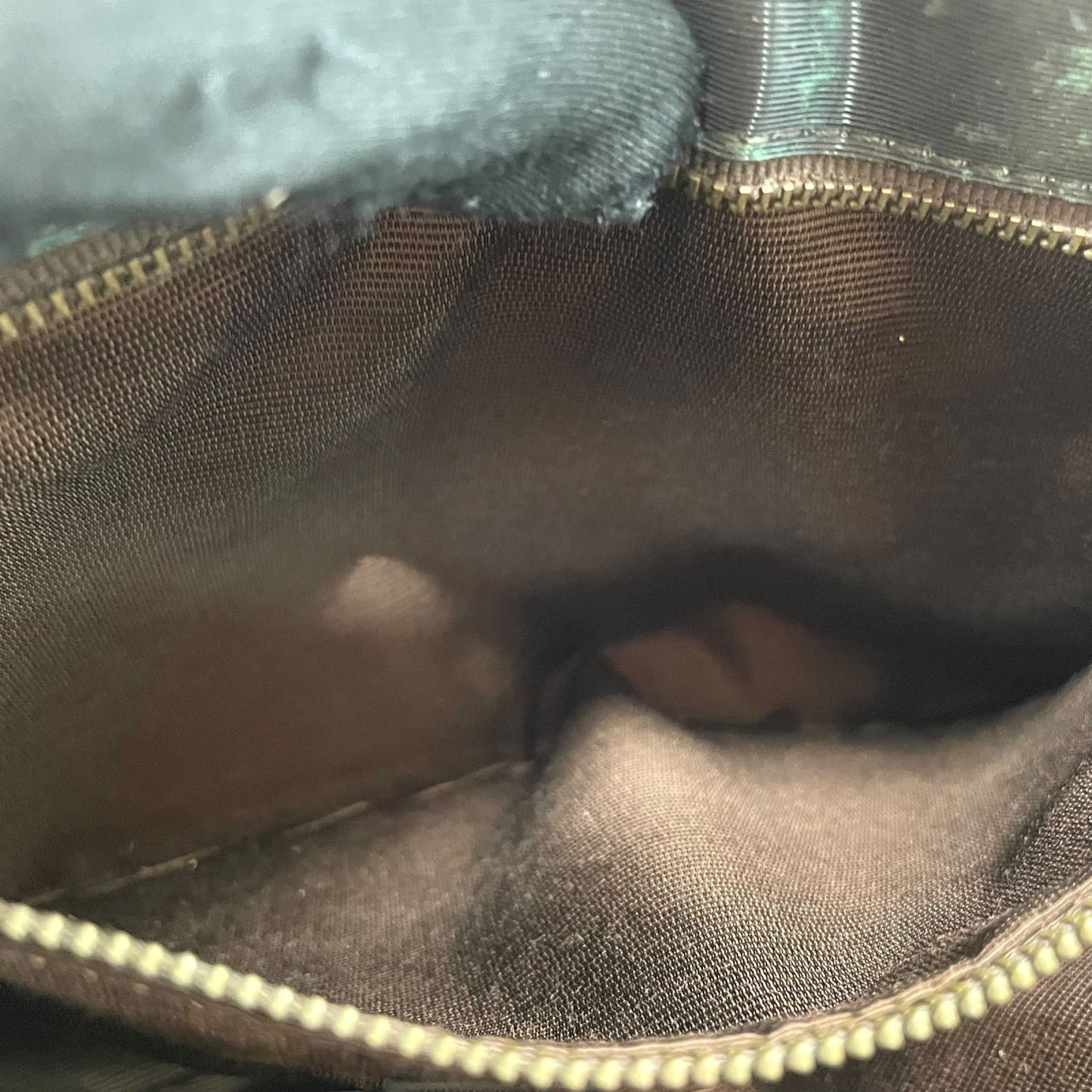 Authentic Jean Paul Gaultier V-Cyber Shoulder Bag Iridescent Green PVC Leather Bronze Hardware Unisex