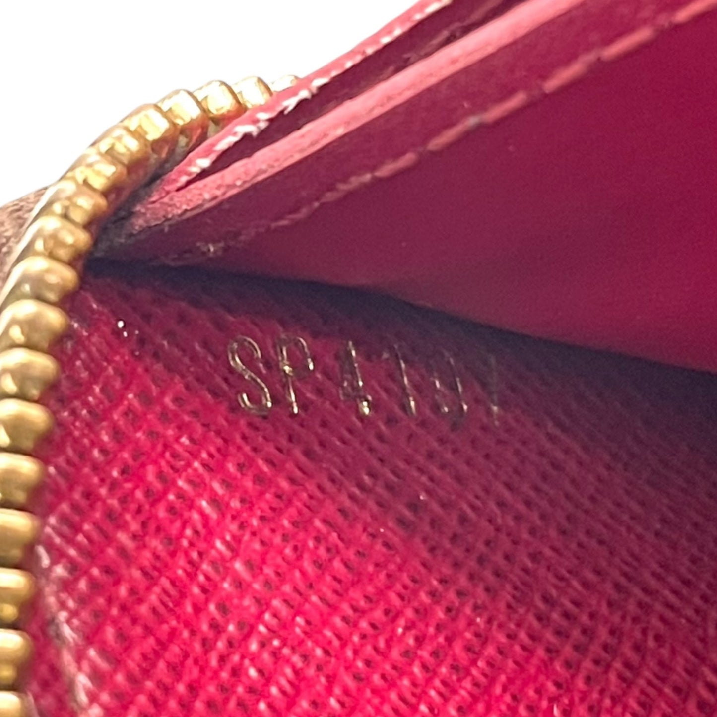 極美品 LOUIS VUITTON ルイヴィトン 長財布 モノグラム ポルトフォイユ・クレマンス M60742 ラウンドファスナー フューシャピンク ブラウン 茶 PVC レザー レディース W2