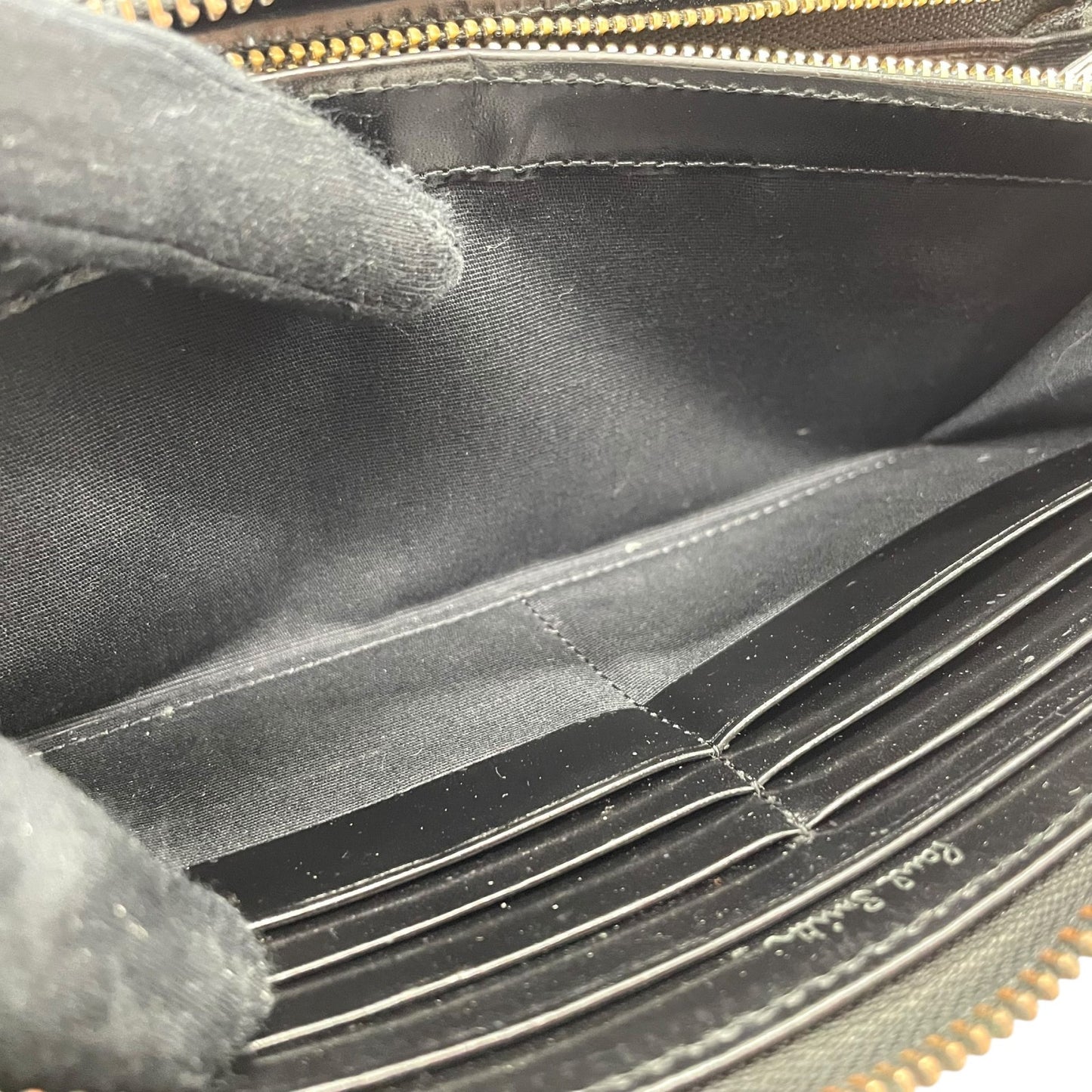 Paul Smith ポールスミス 長財布 ラウンドファスナー 紺 ネイビー レザー 本革 ゴールド金具 マルチカラー メンズ W1