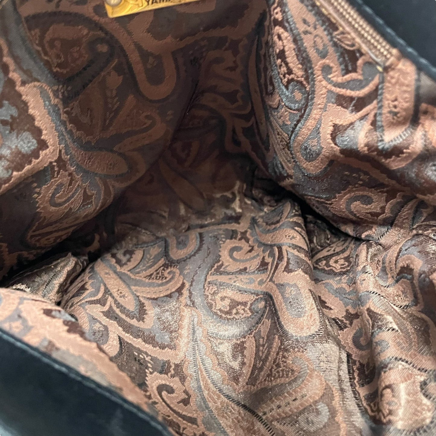 印傳屋 インデンヤ Inden トートバッグ 黒 ブラック レザー 鹿革 漆 ブラック金具 肩掛け可 レディース E11