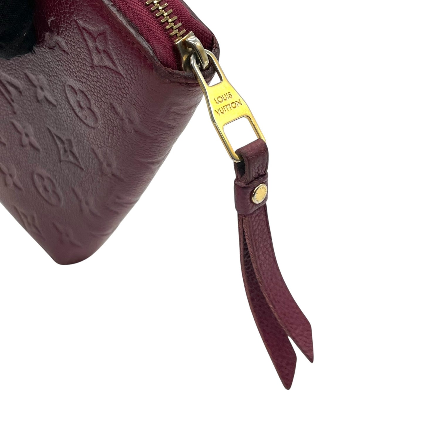 LOUIS VUITTON ルイヴィトン モノグラム アンプラント ジッピーウォレット M60549 レザー 赤紫 パープル系 レザン ラウンドファスナー ゴールド金具 レディース W3