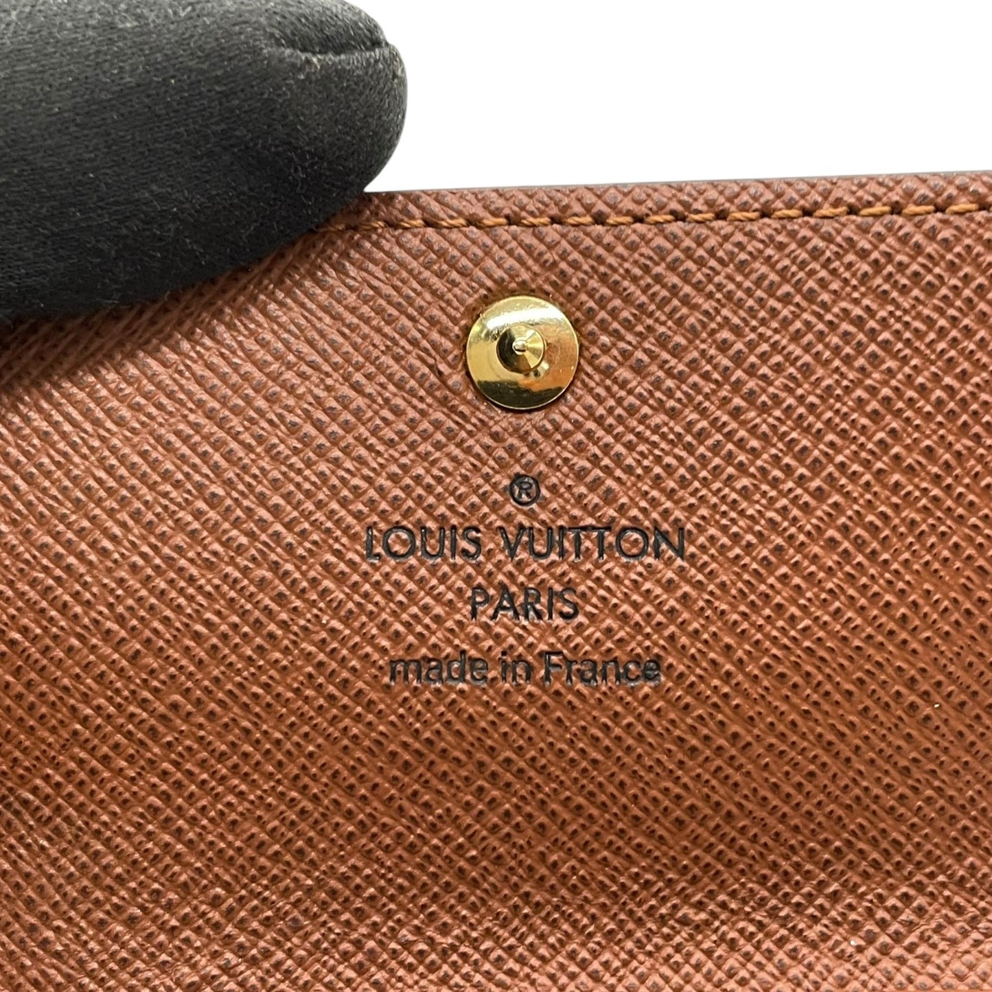 美品 LOUIS VUITTON ルイヴィトン モノグラム 三つ折り 4連キーケース ミュルティクレ4 M69517 茶 ブラウン PVC レザー ゴールド金具 レディース メンズ W3