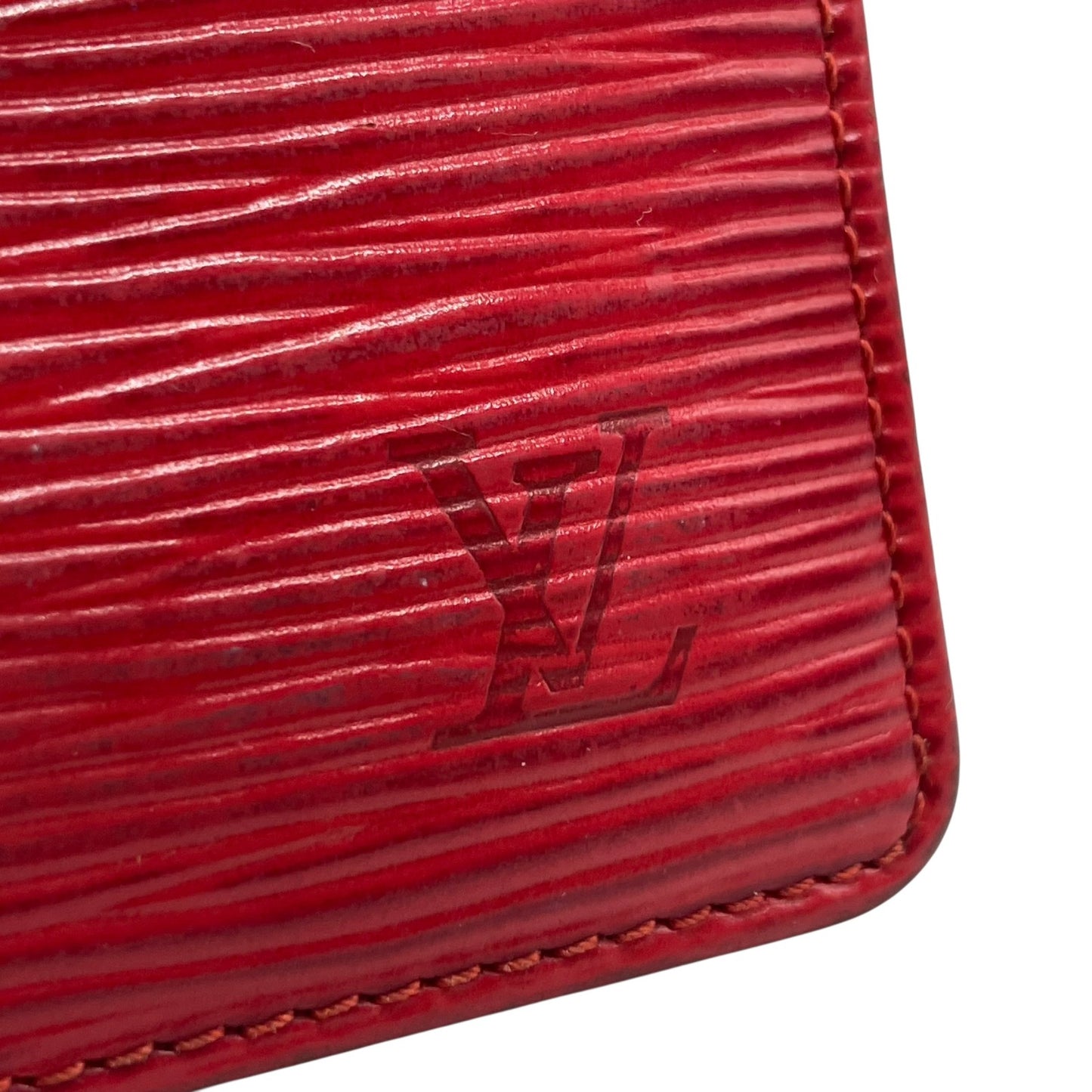 LOUIS VUITTON ルイヴィトン エピ ポルト 2 カルト ヴェルティカル M6320E 二つ折りパスケース 定期入れ カードケース 赤 レッド レザー メンズ レディース W3