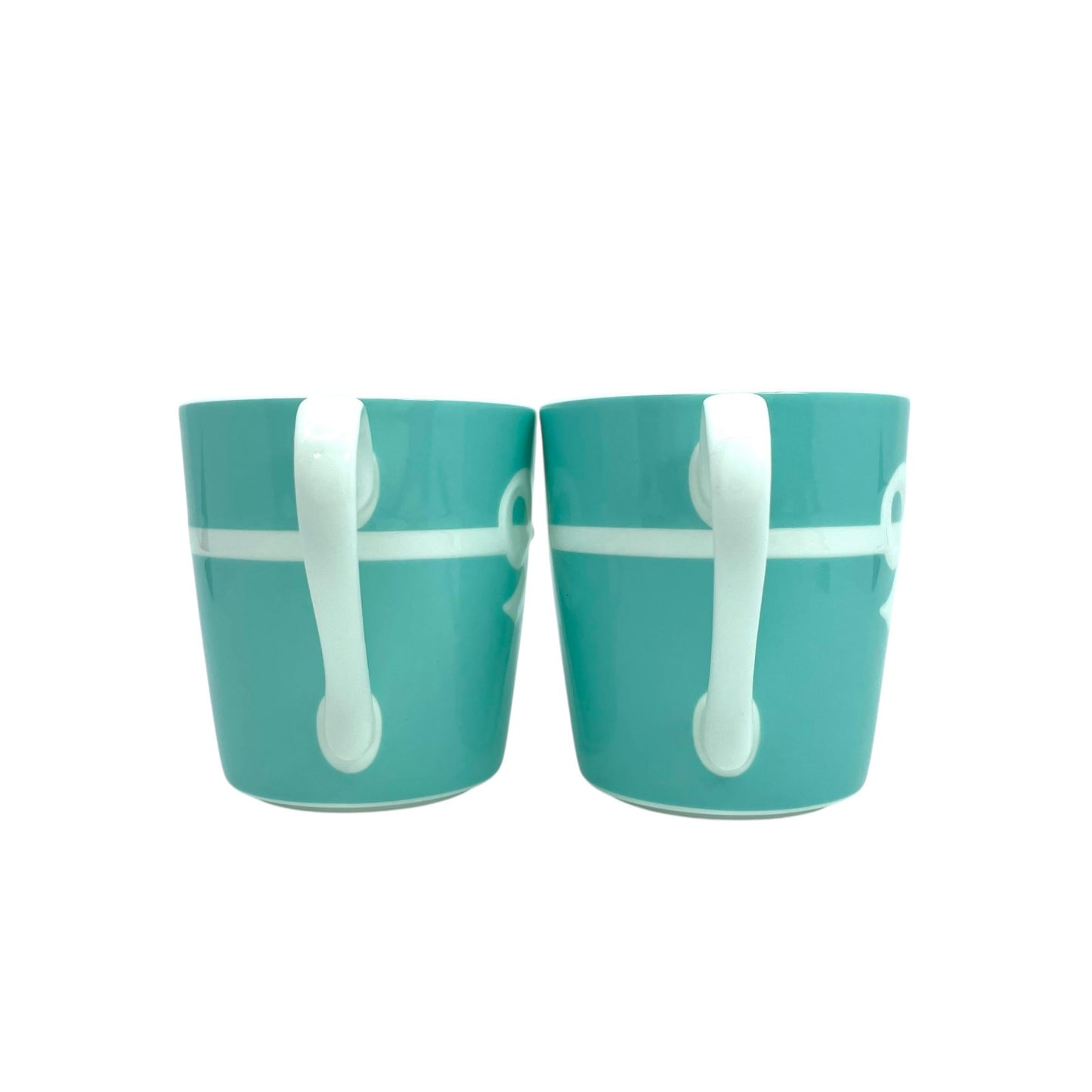 Authentic TIFFANY&Co. Blue Box Ribbon Pair Mug Set Bone China Gift Boxed Tableware