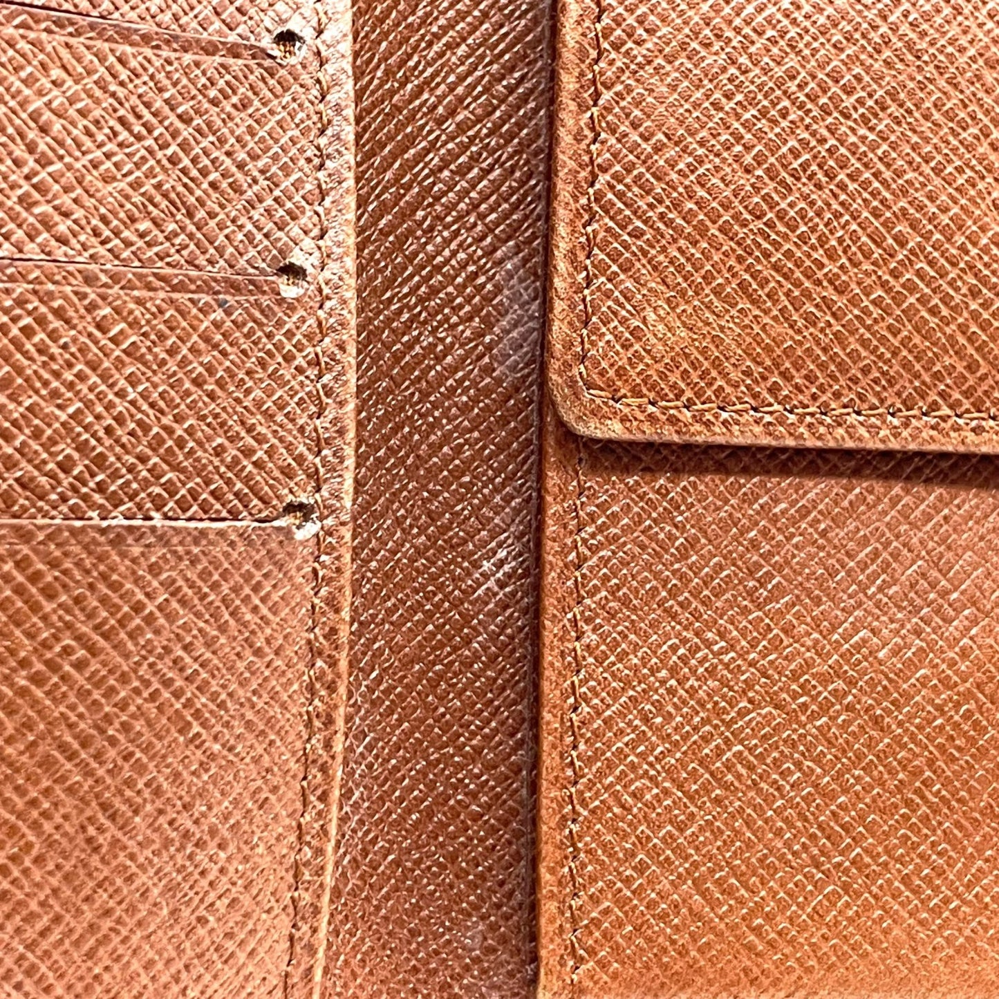 LOUIS VUITTON ルイヴィトン モノグラム ポルトフォイユ・マルコ 二つ折り財布 茶 ブラウン PVC レザー ゴールド金具 M61675 メンズ レディース M4