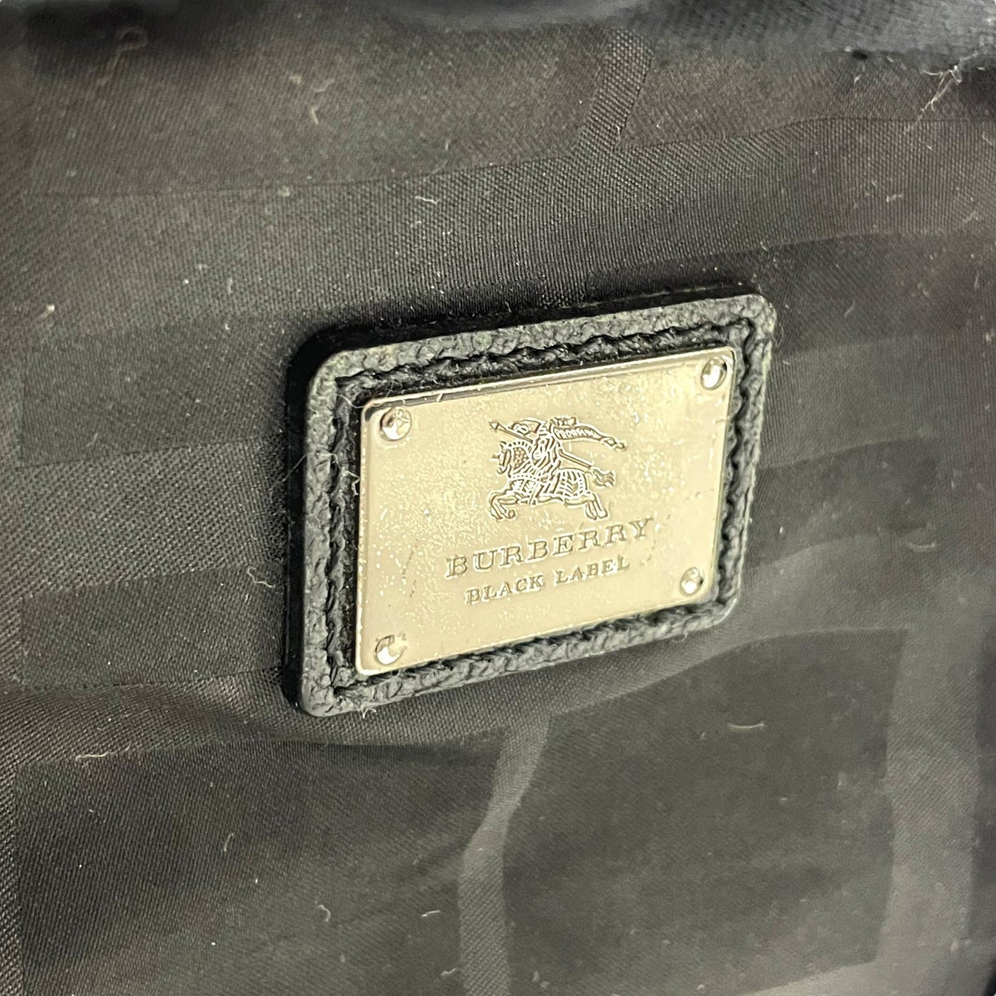 Authentic Burberry Black Label Business Tote Bag Black Nylon A4 Shoulder Men Unisex Large