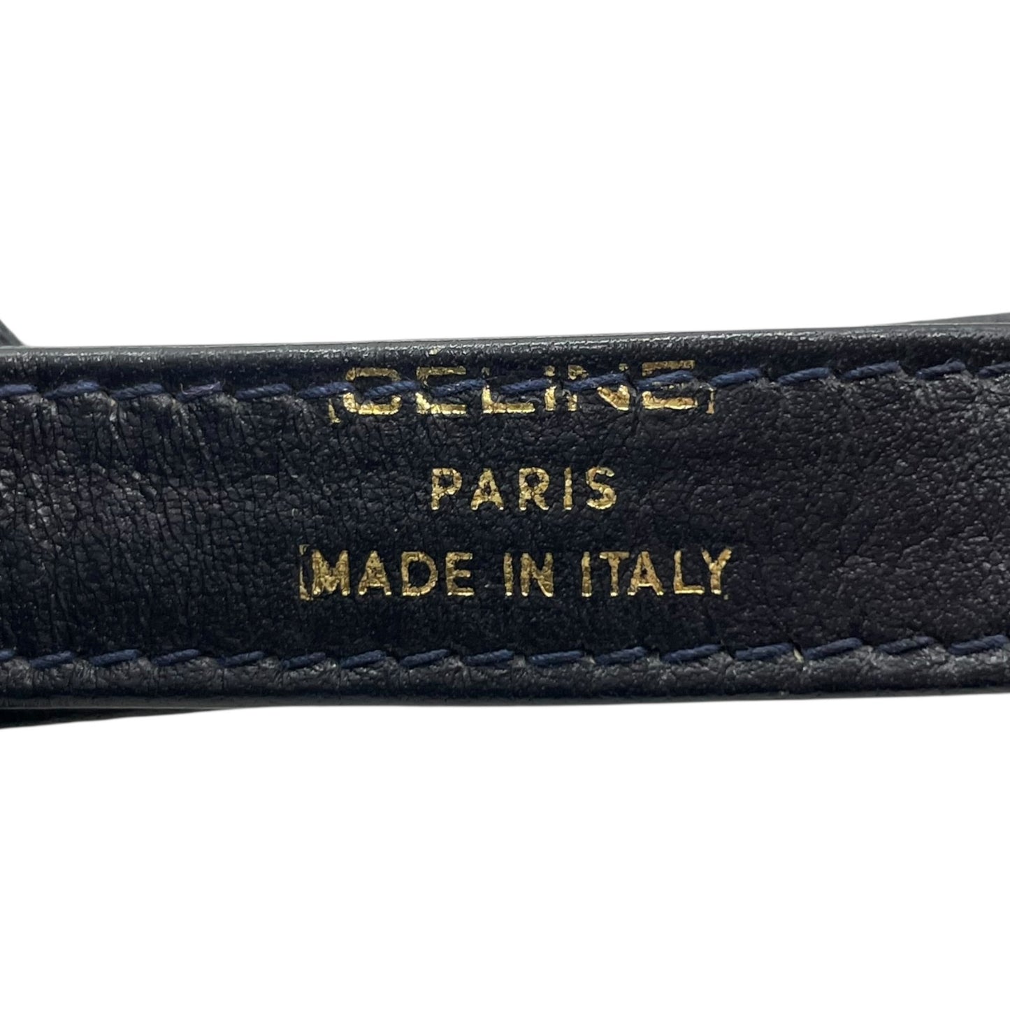 Authentic CELINE CMacadam Triomphe Canvas Leather Shoulder Bag Beige Black