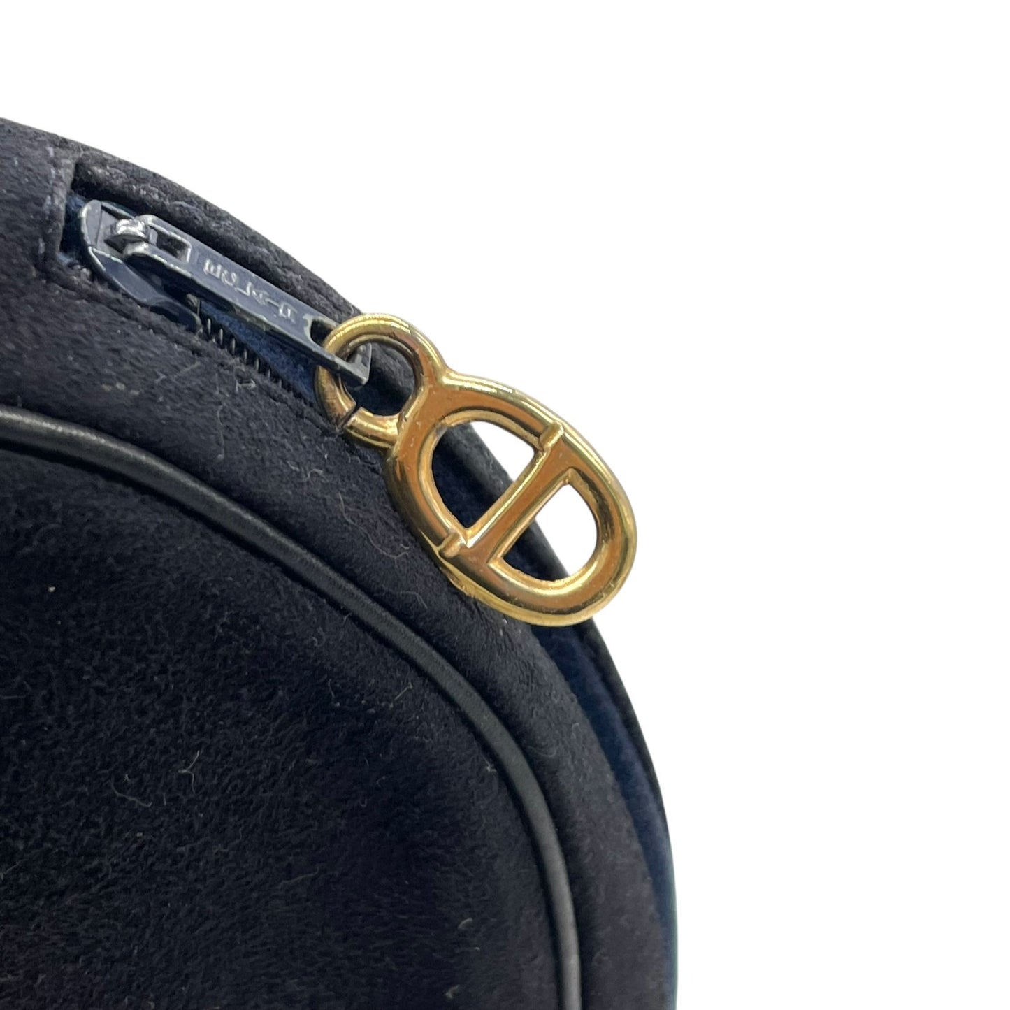 Christian Dior クリスチャンディオール ショルダーバッグ サコッシュ ネイビー 紺色 スエード×レザー Diorロゴ ゴールド金具 クロスボディ ヴィンテージ K10