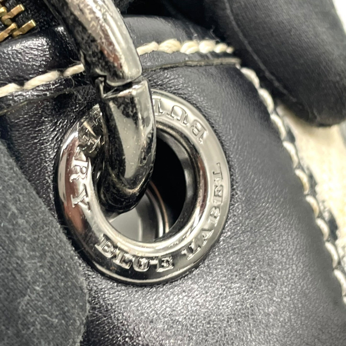 バーバリーブルーレーベル BURBERRY BLUE LABEL チェック柄 ワンショルダー ショルダーバッグ ハンドバッグ 2WAY ブラック 黒 キャンバス×レザー C4