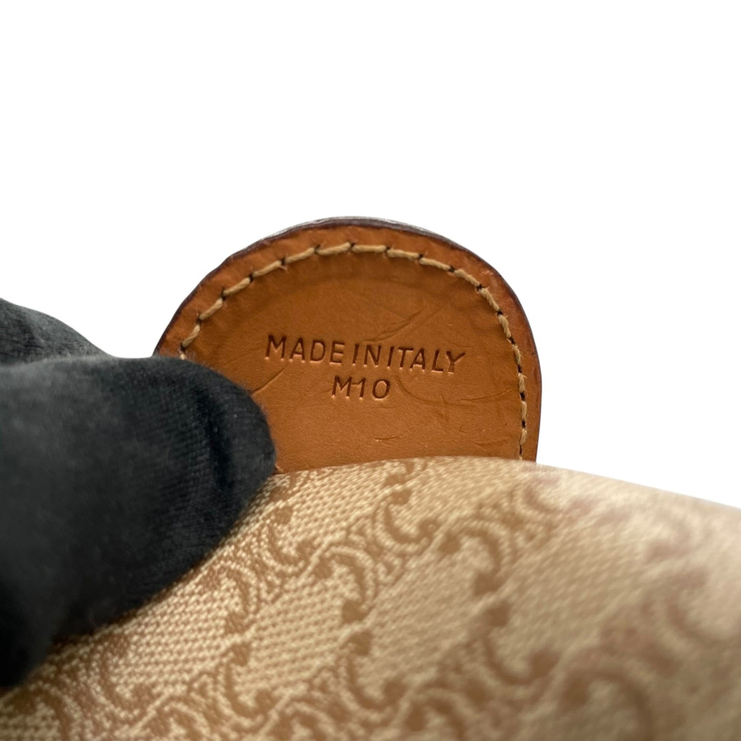 美品 セリーヌ CELINE マカダム柄 ボストンバッグ ハンドバッグ ブラウン 茶色 ベージュ トリオンフロゴ PVC×レザー ヴィンテージ 大容量 バッグ B