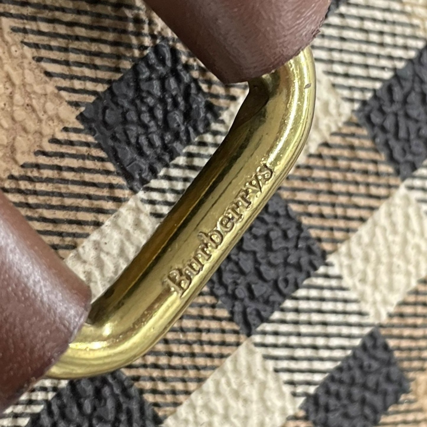 BURBERRY バーバリー ノバチェック シャドーホース ホースロゴ ボストンバッグ 茶 ブラウン ベージュ PVC レザー ゴールド金具 手提げ ヴィンテージ メンズ レディース E