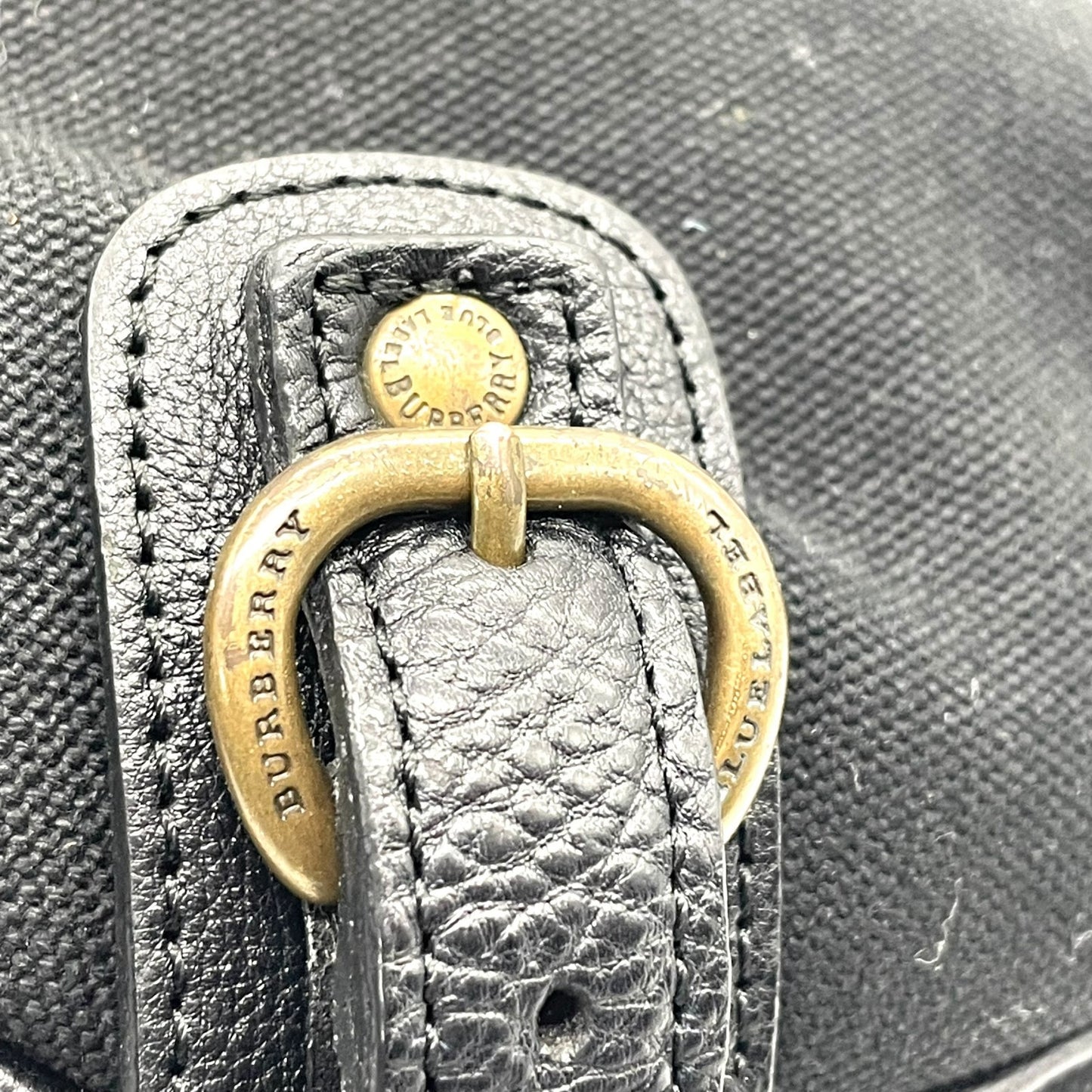 BURBERRY BLUE LABEL バーバリーブルーレーベル ショルダーバッグ キャンバス/レザー ブラック【中古】 レディース