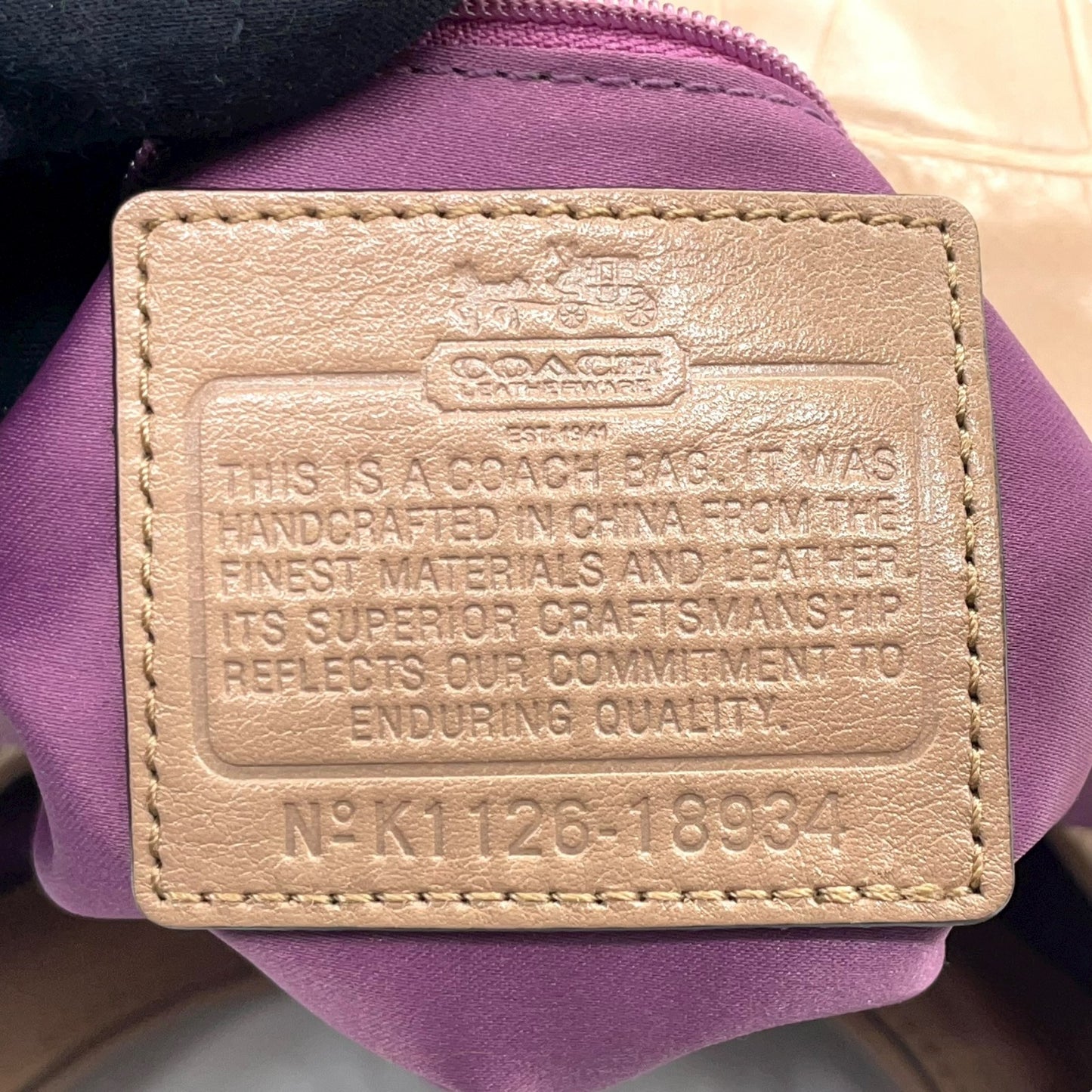 コーチ COACH ショルダーバッグ クロコ型押しレザー ベージュ シルバー金具 ホーボー トート T3