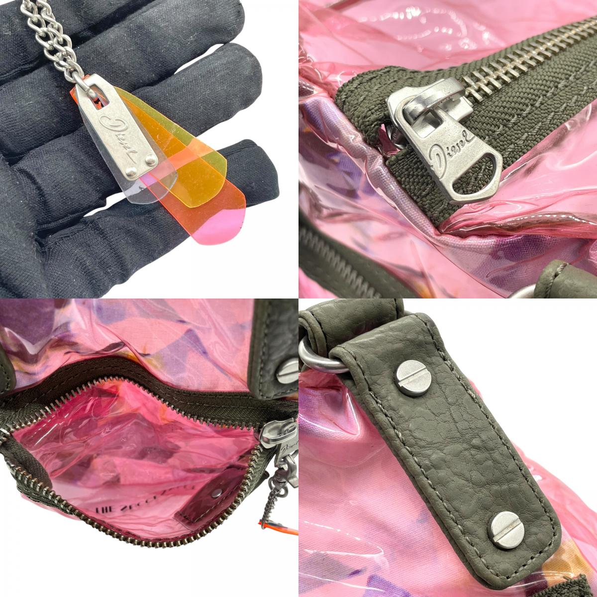 ディーゼル DIESEL PVC×ナイロン ショルダーバッグ トートバッグ ピンク レディース S95 Y2K 00s vintage