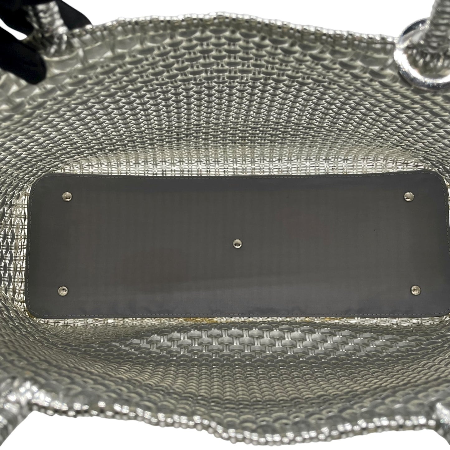 極美品 アンテプリマ ANTEPRIMA ワイヤーバッグ スタンダード イントレチャート スクエア ラージ シルバー バッグインバッグ インナーポーチ付き トートバッグ D