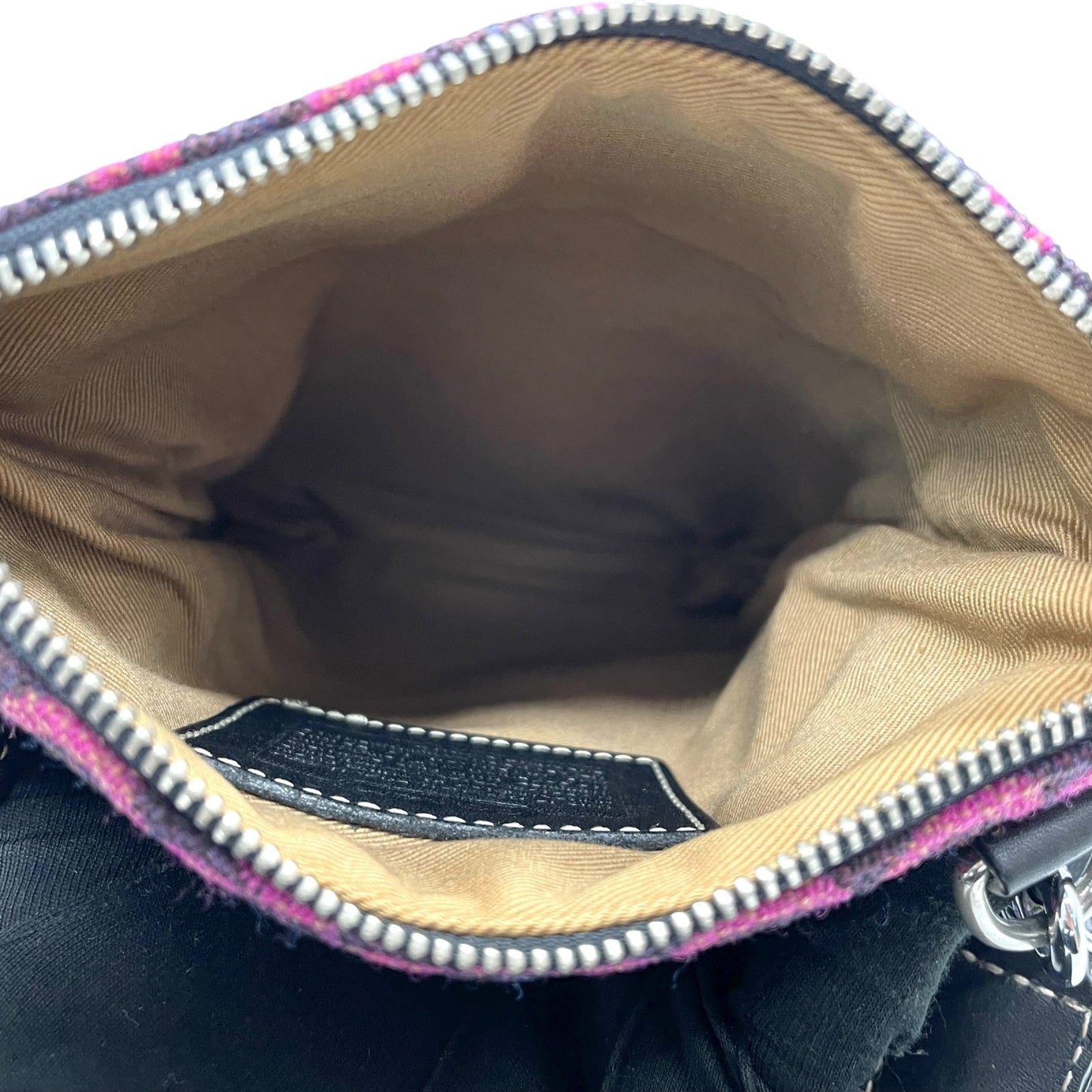 美品 コーチ COACH シグネチャー ジャカード ショルダーバッグ クロスボディ ピンク パープル ブラック レディース C8