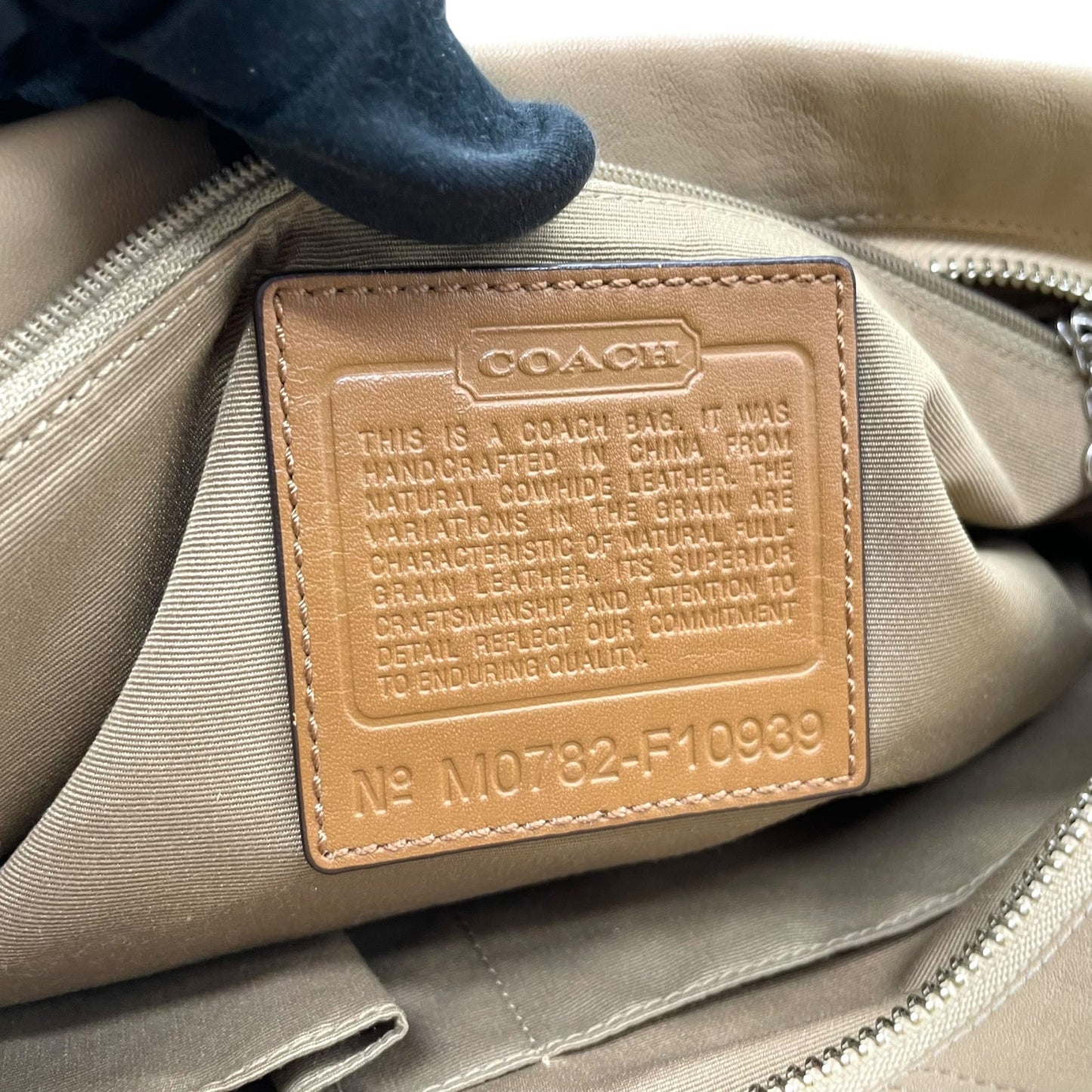 美品 コーチ COACH ワンショルダーバッグ レザー F10939 ベージュ 茶色 ブラウン シルバー金具 上品 本革 S52