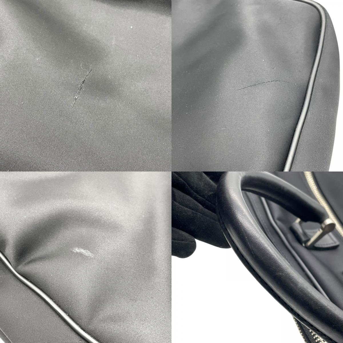 バーバリー BURBERRY ビジネスバッグ ブリーフケース ナイロン×レザー 黒 ブラック シルバー金具 2WAY メンズ E