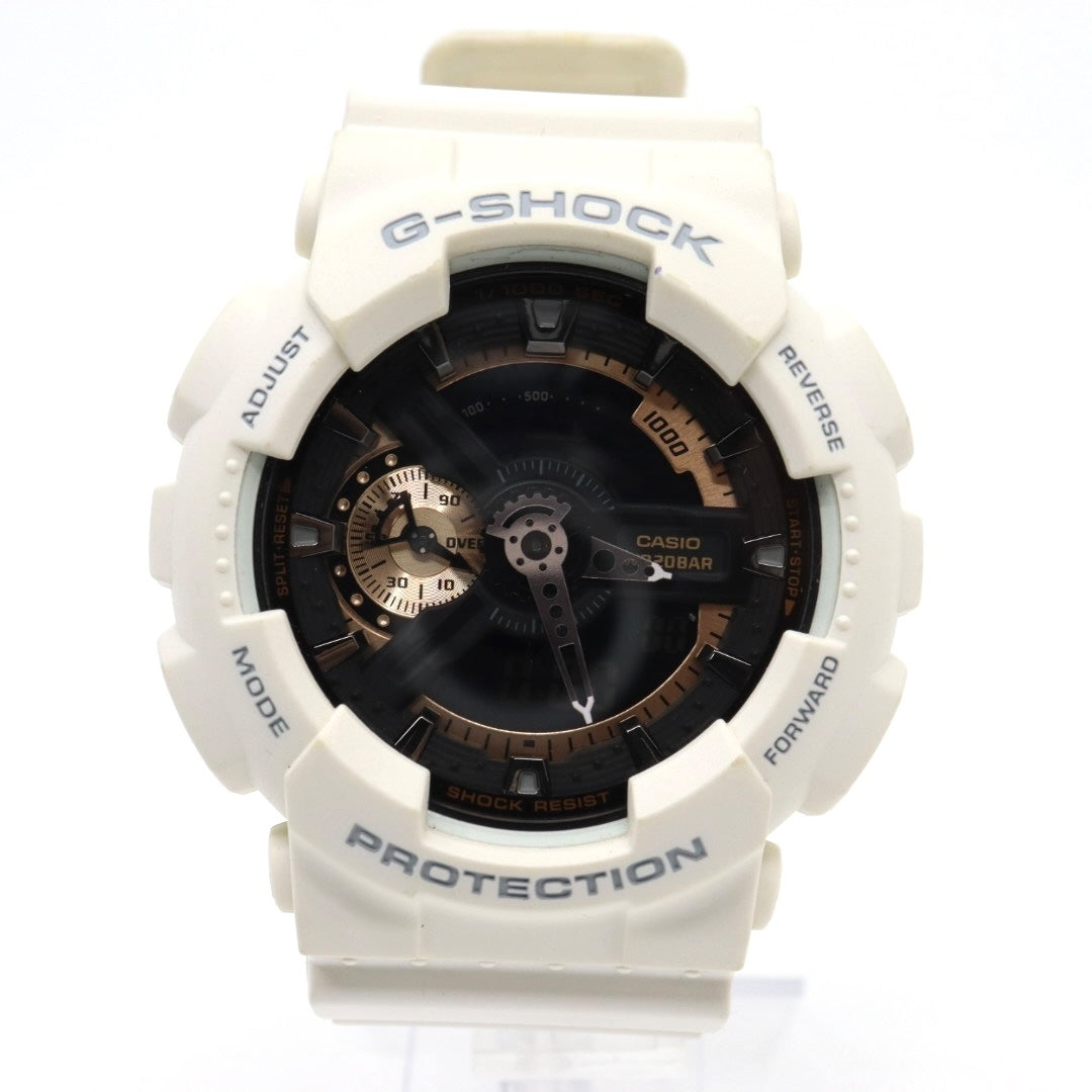 【美品/クリーニング済】カシオ G-SHOCK 腕時計 GA-110RG メンズウォッチ デジアナ アナデジ クォーツ ホワイト ブラック ゴールド ストリート カジュアル 耐衝撃構造 20気圧防水 稼働品 G7