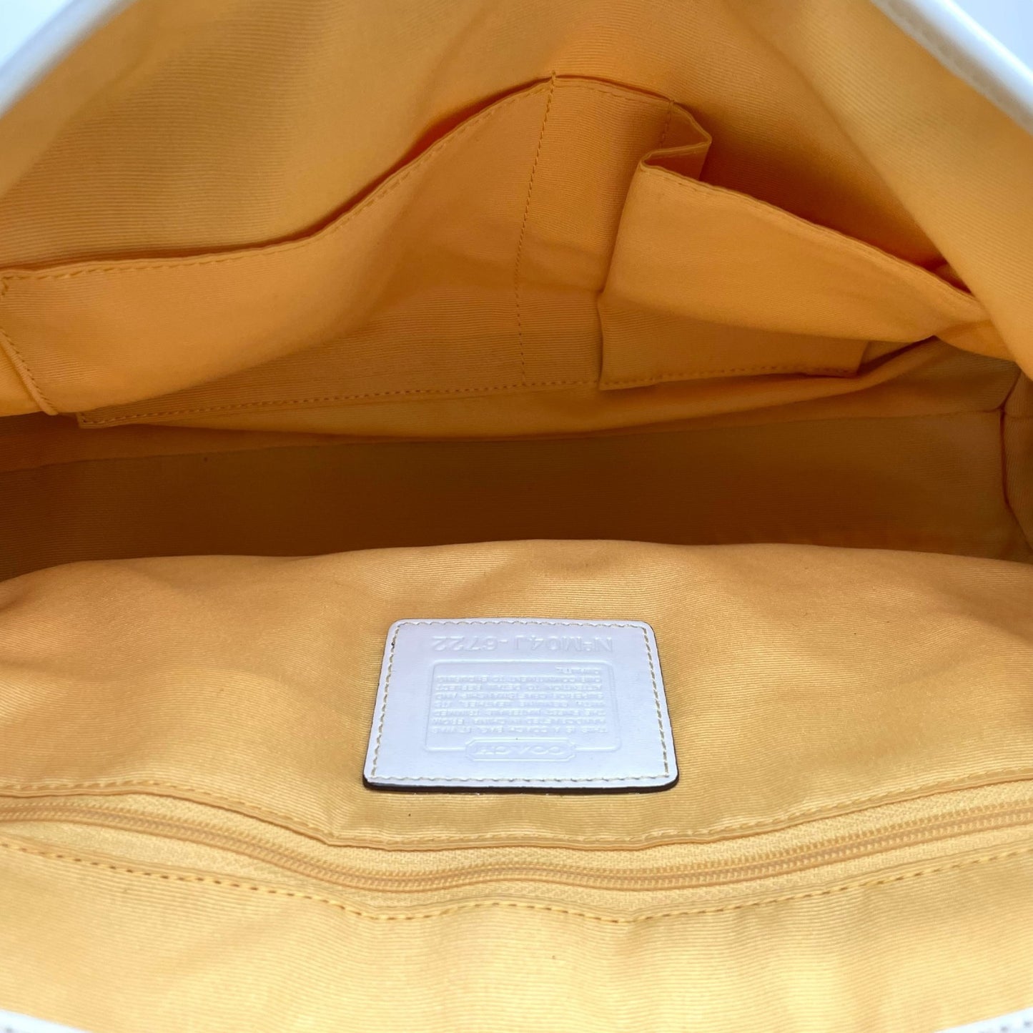 未使用級 COACH コーチ オプティック シグネチャー 6722 ハンドバッグ キャンバス レザー イエロー ブラウン シルバー金具 横長 Y2K レディース U10