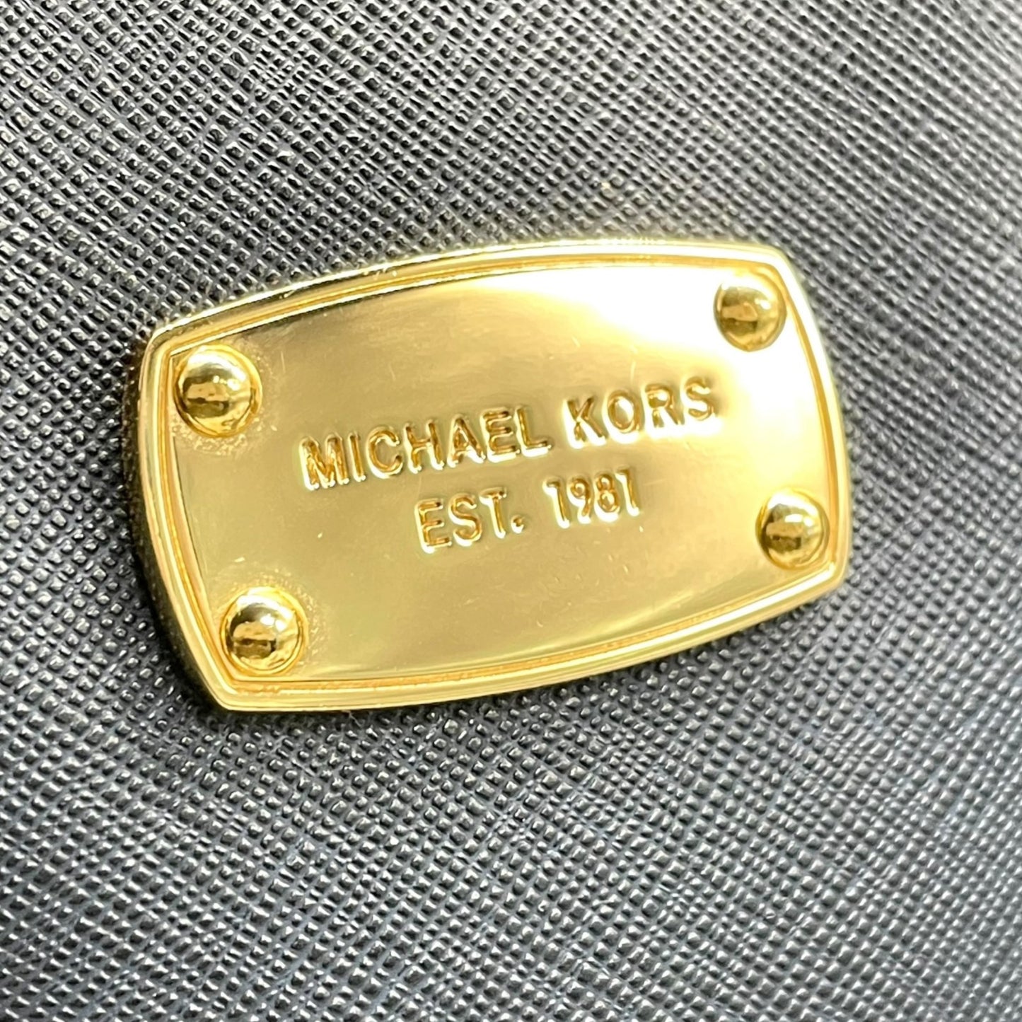 美品 MICHAEL KORS マイケルコース 2WAY ハンドバッグ ショルダーバッグ ネイビー レザー ゴールド金具 ロゴ 斜め掛け可 手提げ レディース T3