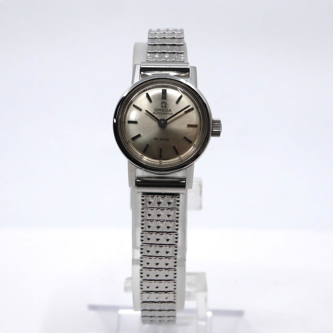 【美品/稼働品】OMEGA オメガ DE VILLE デビル レディース腕時計 自動巻き AUTOMATIC シルバー文字盤 アナログ ラウンドケース ステンレスブレス アンティーク ビンテージ クラシック ドレスウォッチ SWISS MADE G2